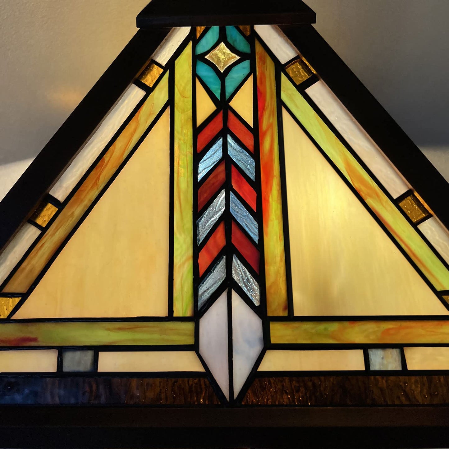 Capulina Tiffany Table Lamp Picasso Abstract Stained Glass Lamp 3-Light