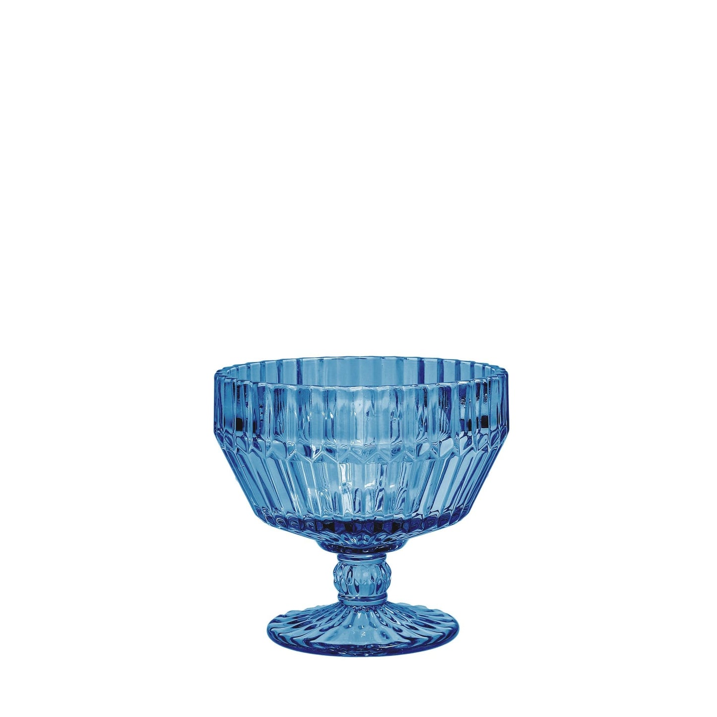 Fortessa Archie Glass, 10 Ounce Footed Dessert Bowl (Set of 6), Cornflower Blue