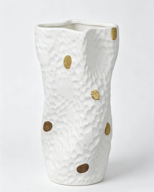 OOSTONEE Ceramic Vase for Home Decor - 10 Inch Unique Design Organic Nature Shape, Modern Farmhouse Decor, Coffe Table Flower Vases for Centerpieces, Entryway Table