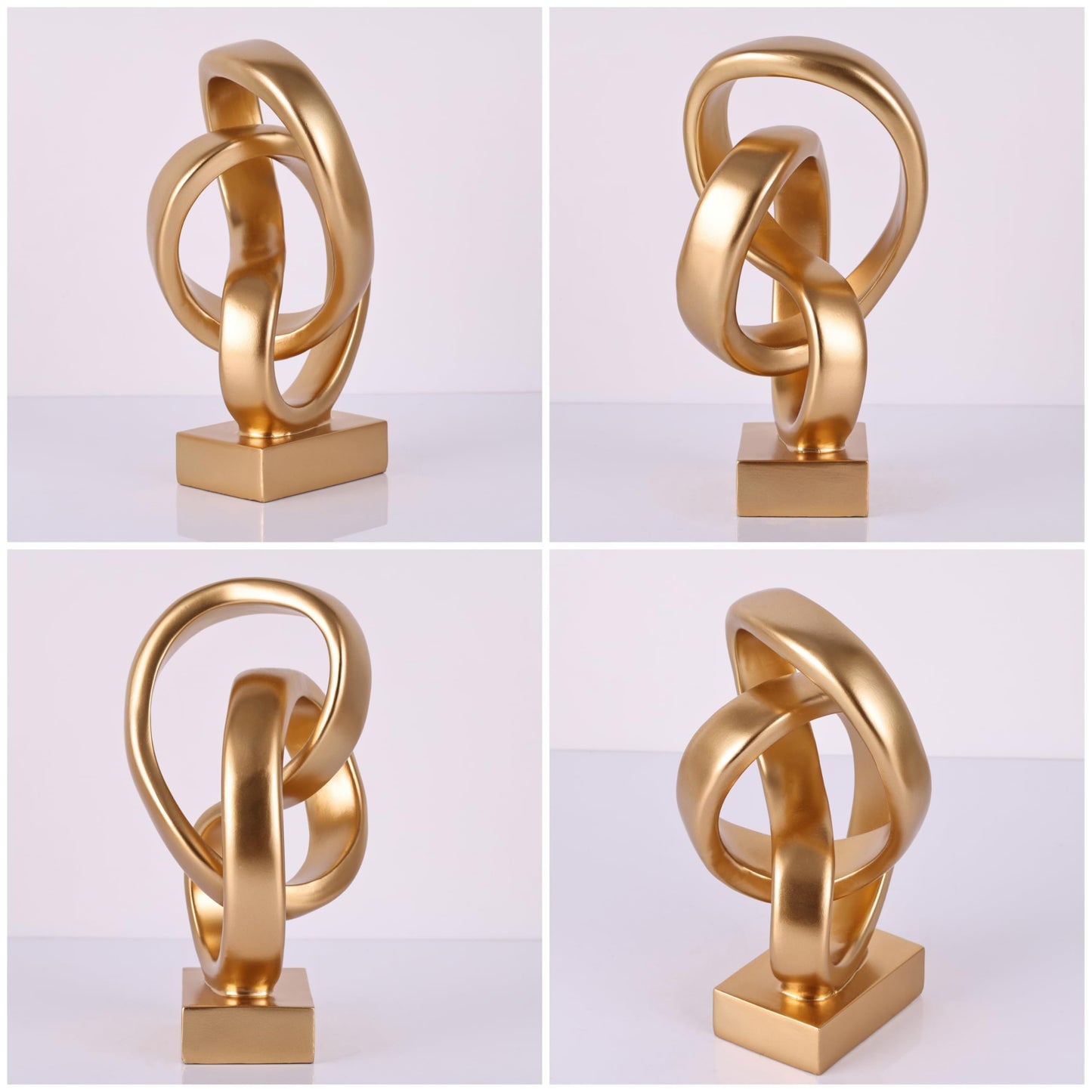 WUBIANJIE Abstract Sculpture Knot Decor, Resin Abstract Sculptures Home Decor, Modern Geometric Tabletop Art Object for Living Room Shelf Mantel Entryway Console