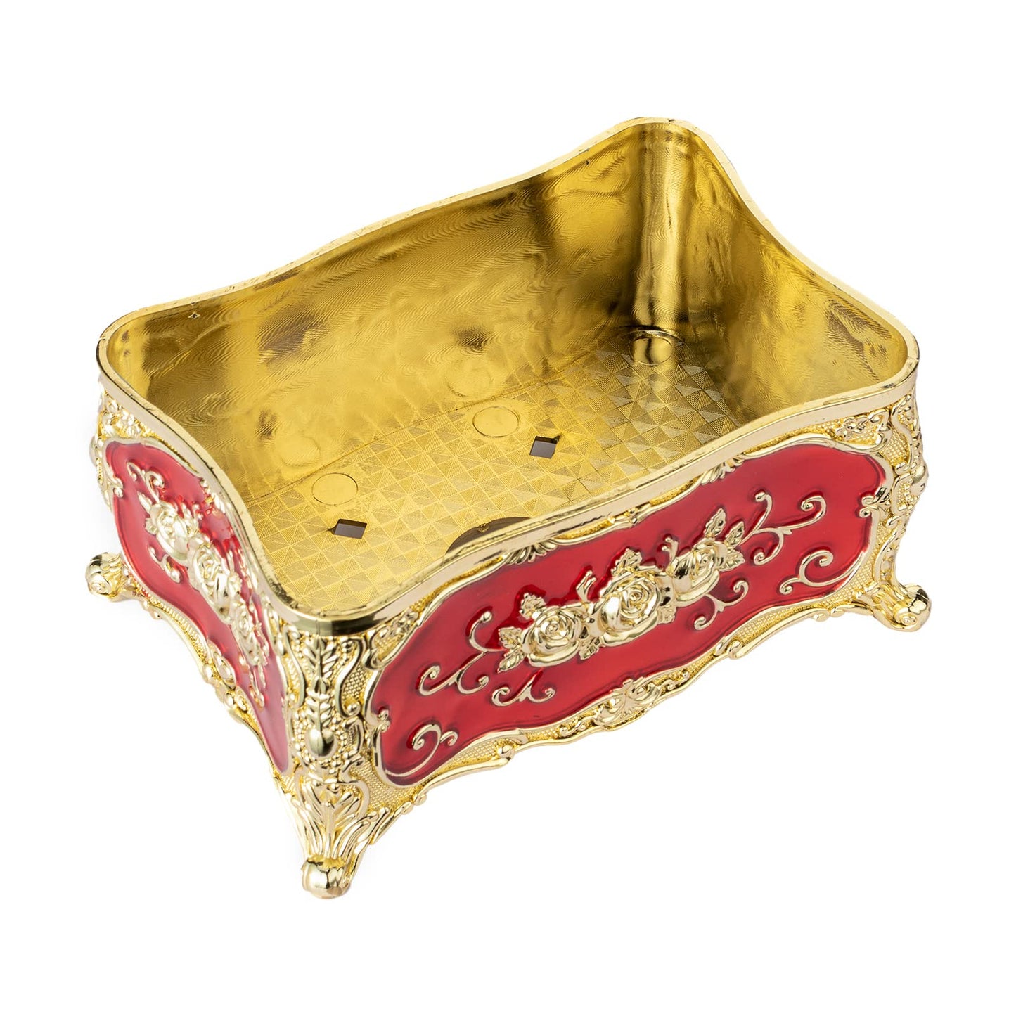 Luxurious Rose Tissue Box Acrylic Holder Cover Luxurious Elegant Design Tissue Holders Paper Holder Napkin Holder for Home Toilet Bath (Gold with Wine red)