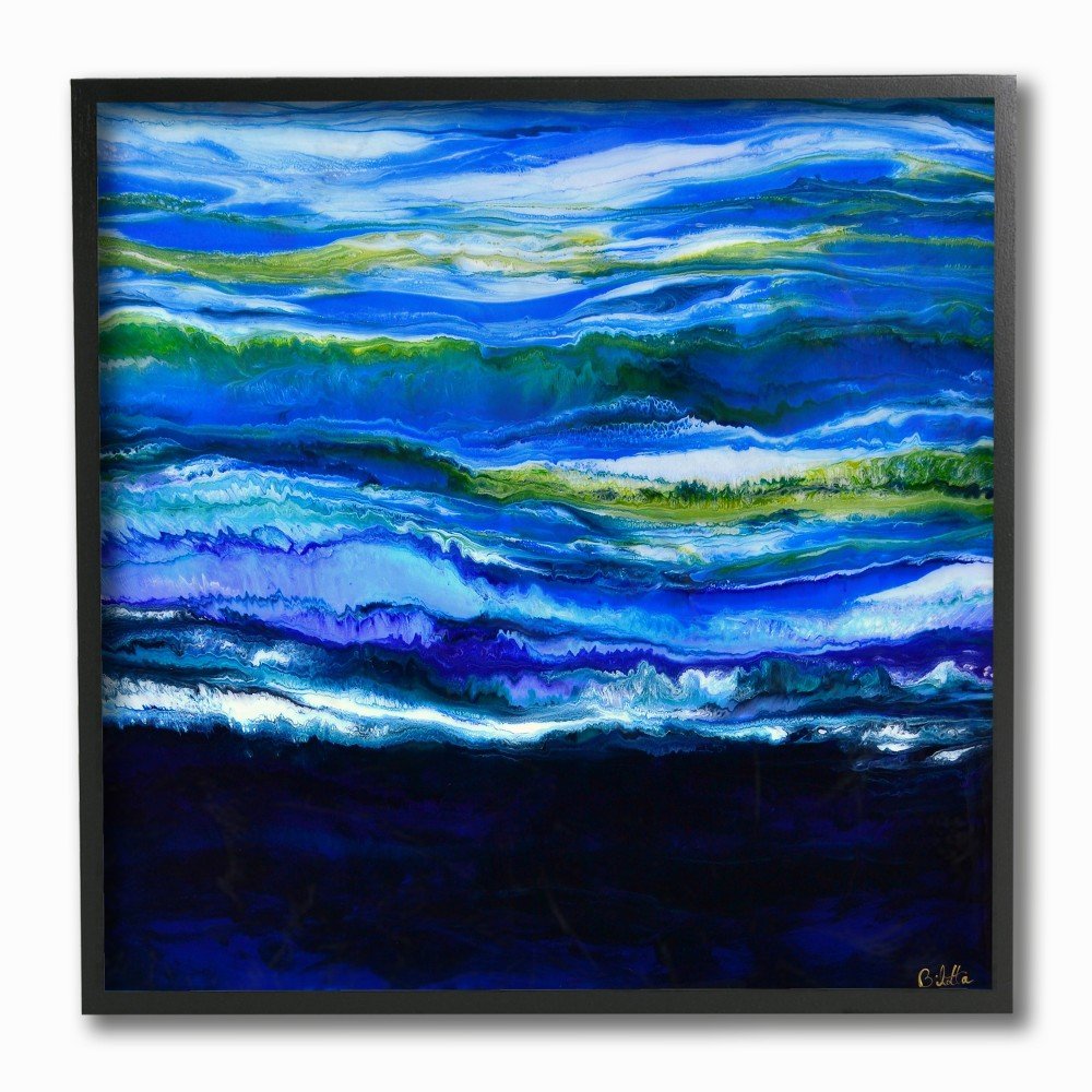 'Acrylic Resin Waves Water Ocean Abstract'| Framed Giclee Art