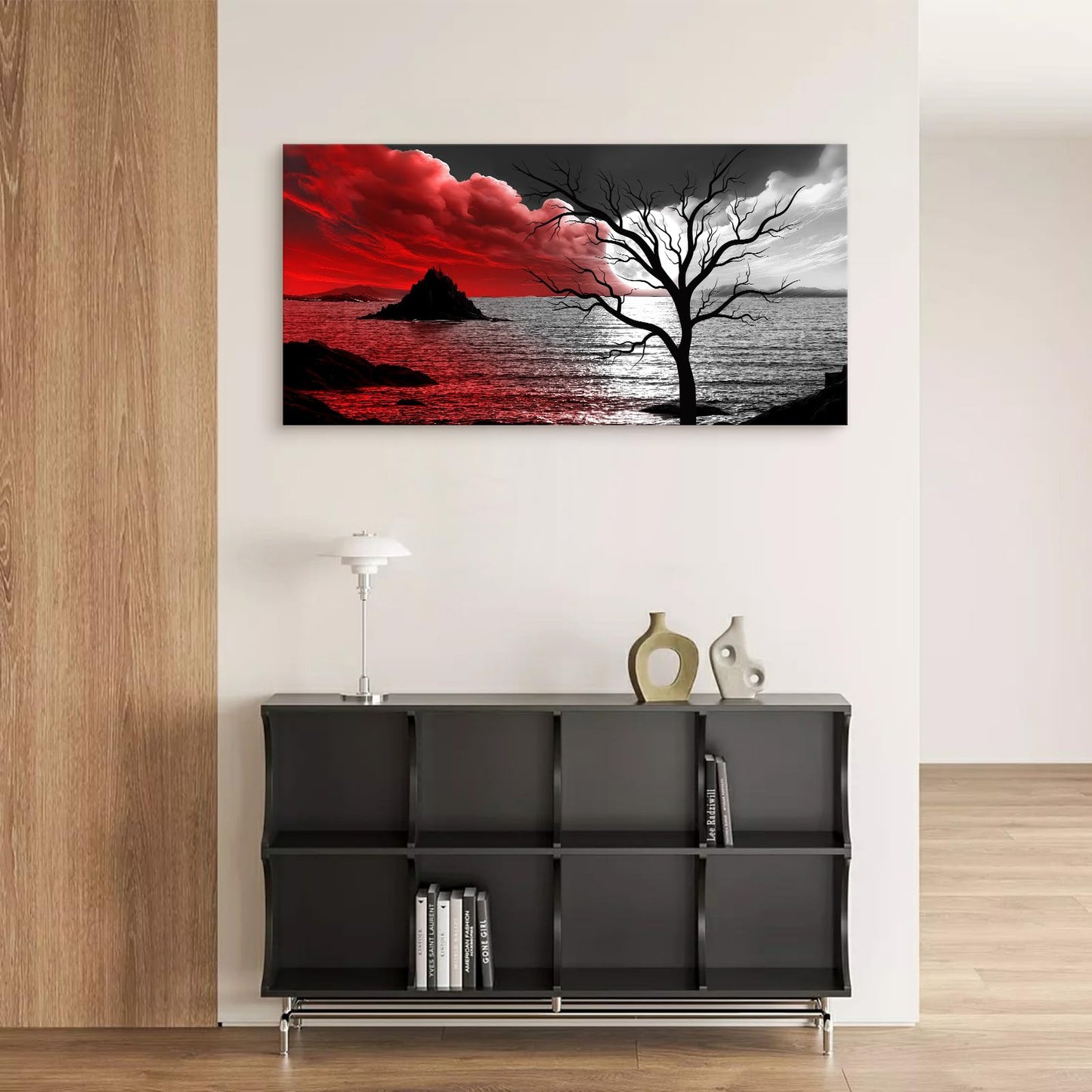Baisuwallart B0350 The Cloud Tree 1 Panels Modern Giclee Canvas Prints Artwork Abstract Seascape Paintings Reproduction Sea Beach Pictures Printed on Canvas Wall Art for Home Decorations Wall Decor
