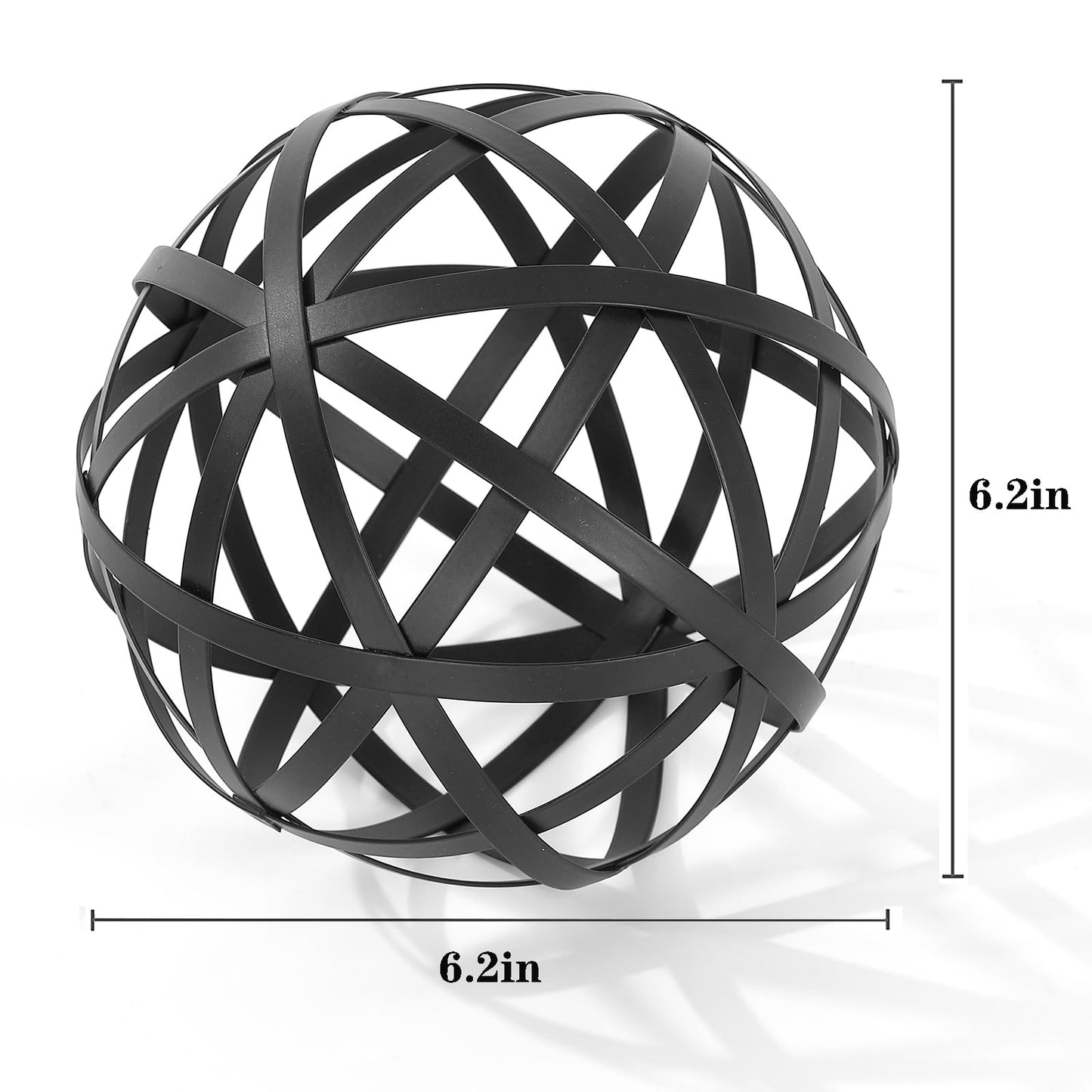 MOCOME 6.2" Black Metal Decorative Sphere - Home Decor Centerpiece & Coffee Table Accent