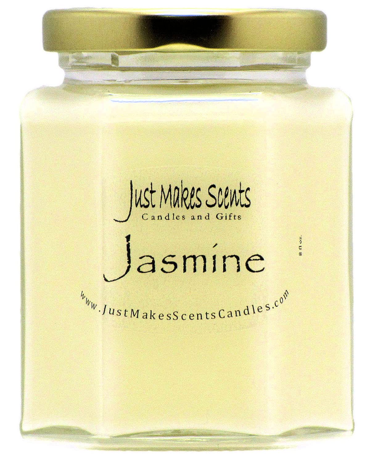 Jasmine Scented Blended Soy Candle | Sensual Jasmine Floral Fragrance | Hand Poured in The USA by Just Makes Scents