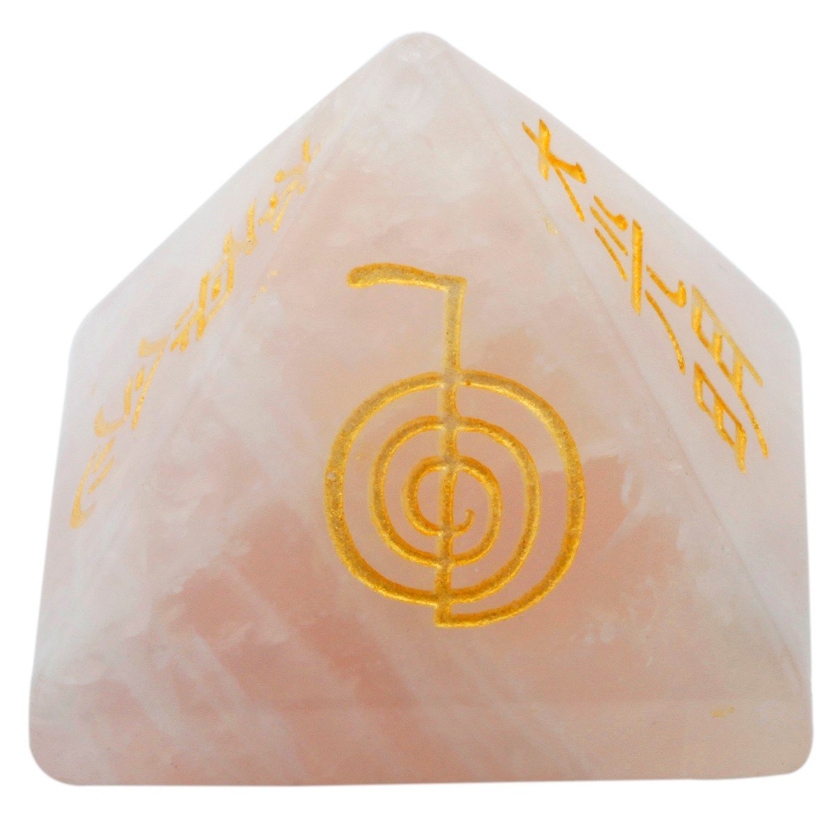 Rockcloud Healing Crystal Rose Quartz Orgone Chakra Pyramid Metaphysical Stone Figurine