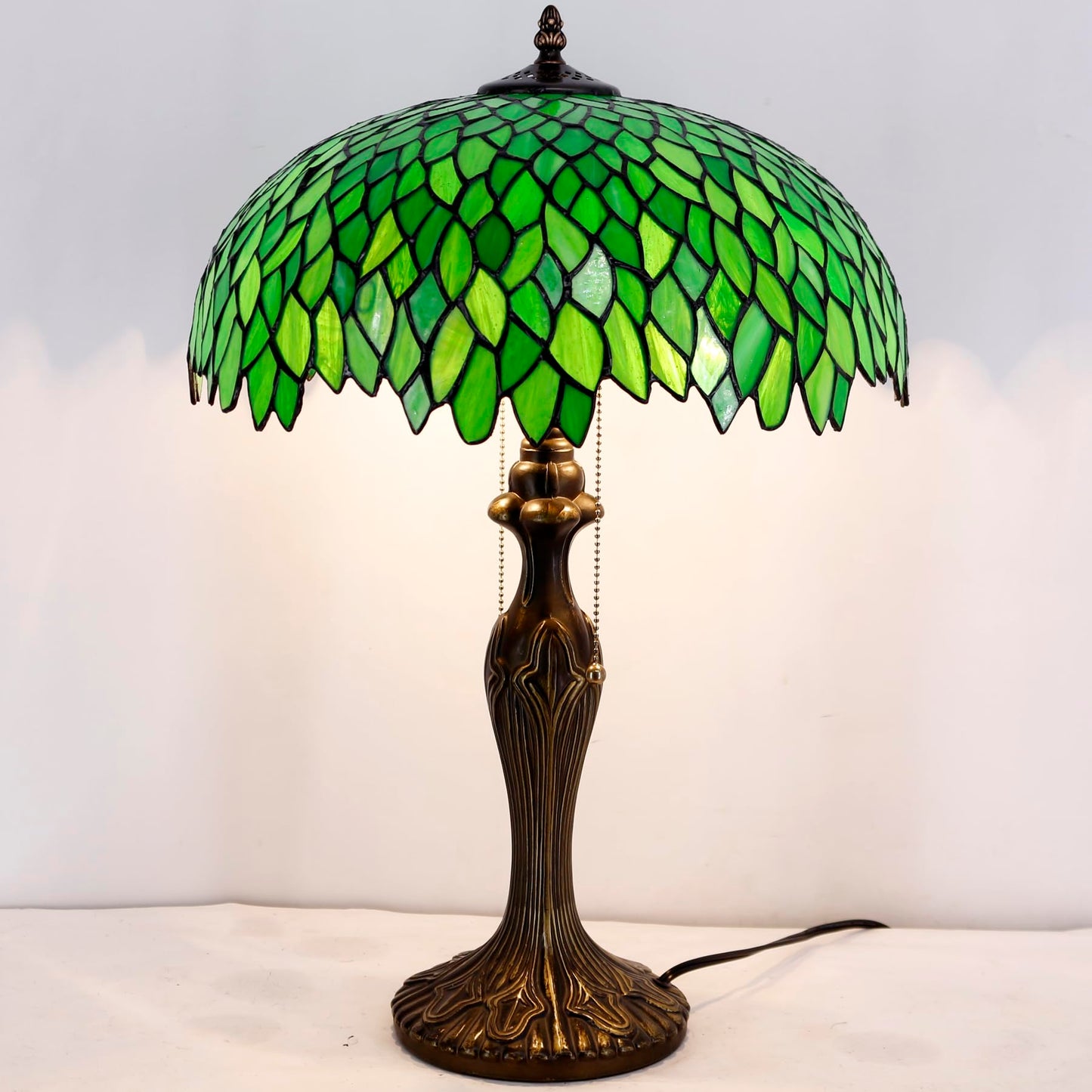 WERFACTORY Tiffany Table Lamp Stained Glass Bedside Lamp Desk Reading Light