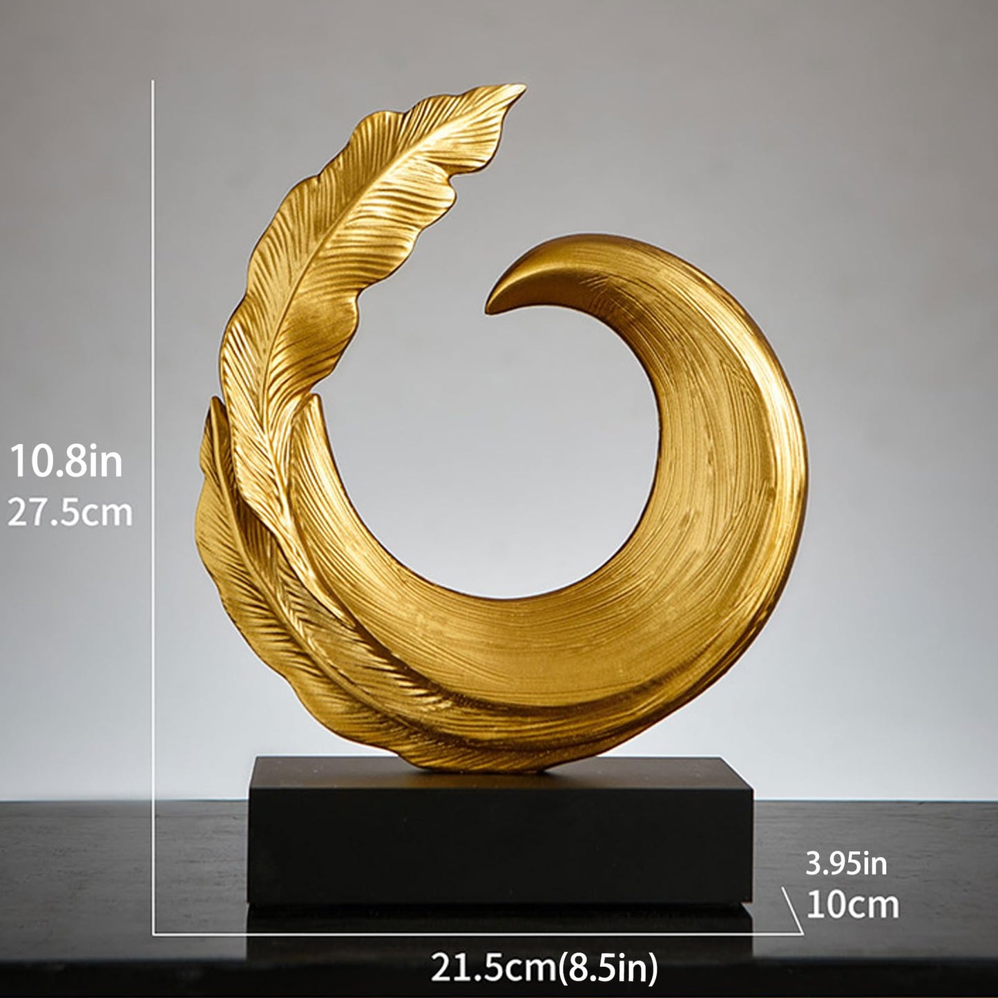 XYQXYQ Abstract Art Sculpture, Resin Gold Decorative Statue, Modern Blue Ornaments for Living Room, Decorativas Modernas for Coffee Table/Entryway/Office Collectibles (Gold)