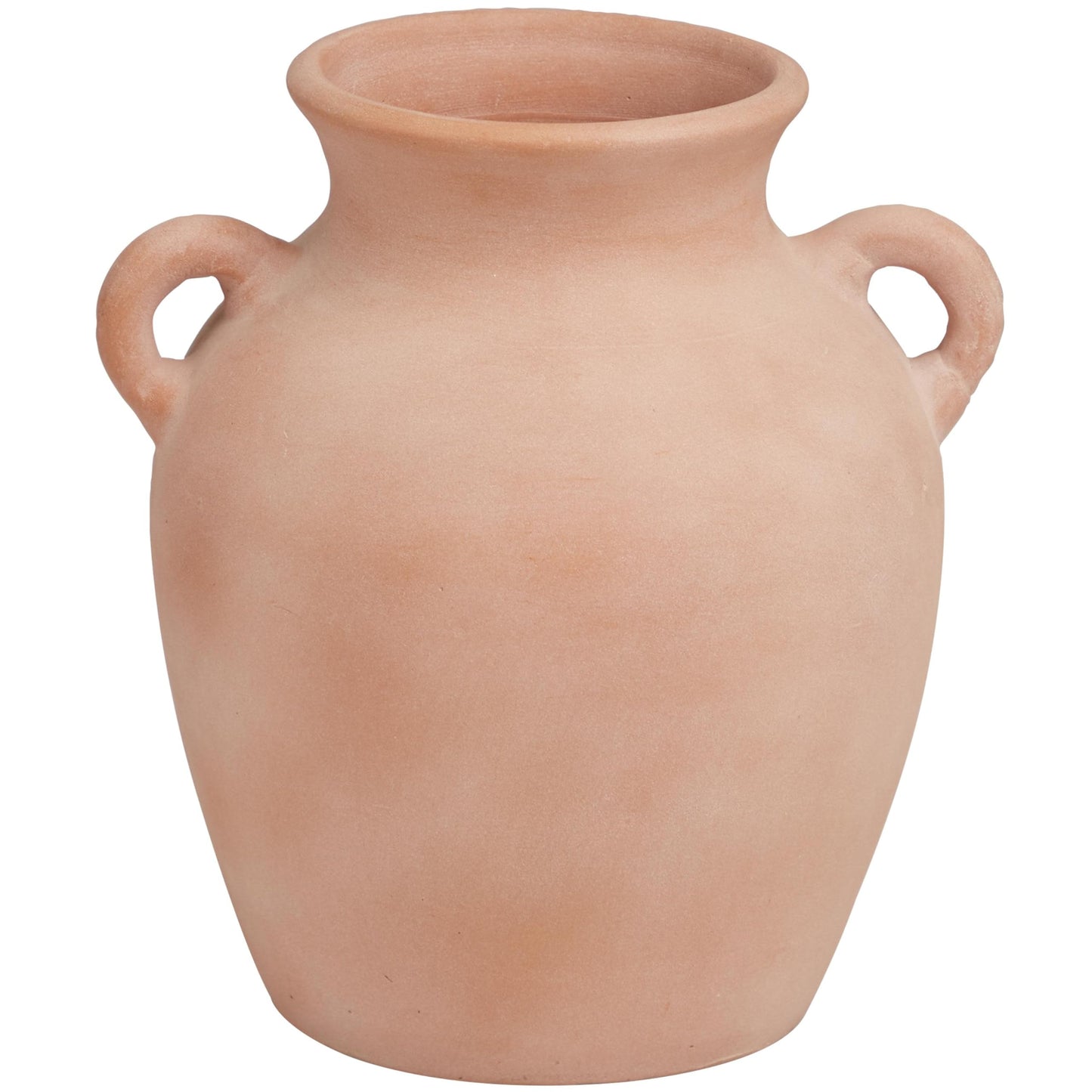Deco 79 Ceramic Washed Terracotta Jug Vase with Handles, 10" x 9" x 11", Pink