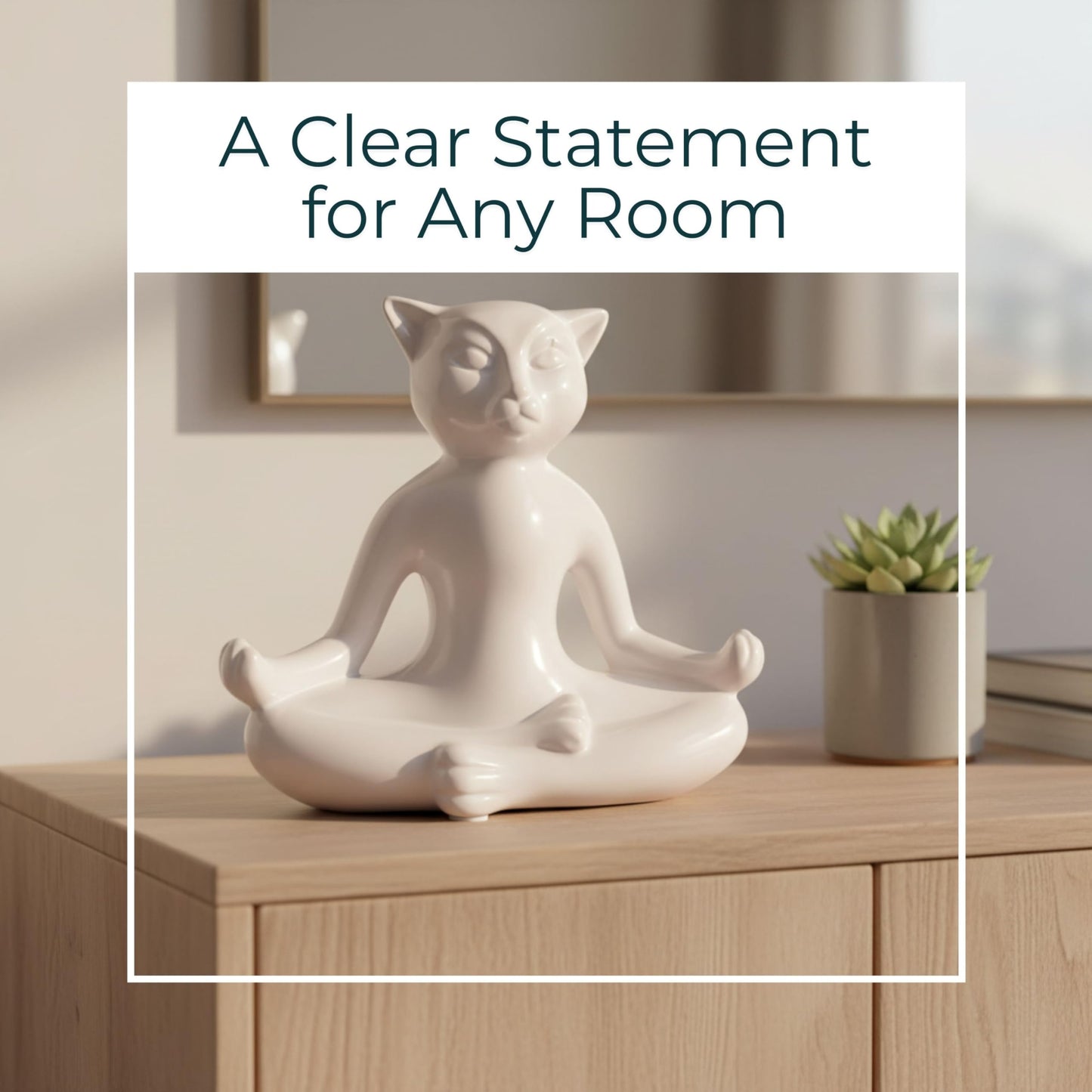 Sagebrook Home Ceramic 7" Yoga Cat, White