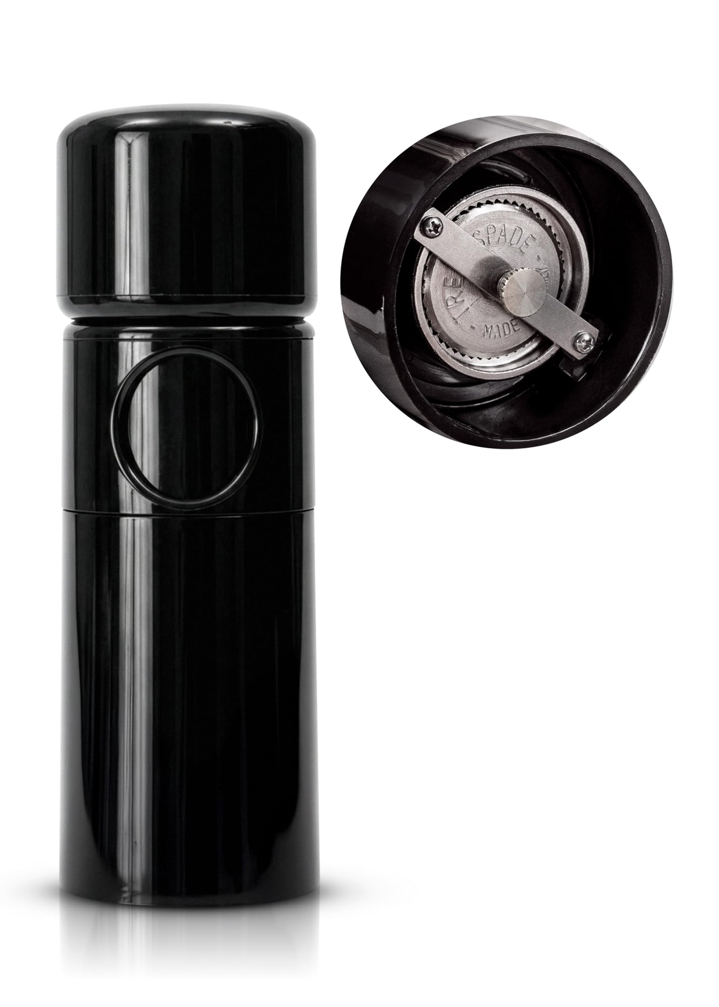 MAGNUM Pepper Mill, Unicorn by TRE SPADE,Premium Manual Pepper Grinder with Steel Burrs, Side-Loading Refill, Adjustable Coarseness, High-Capacity Output, ABS Plastic, 6 Inch Small Size, Made in Italy