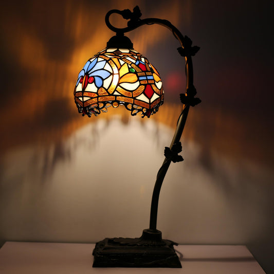Tasklum Tiffany Style Table Lamp 8" Stained Glass Office Reading Lamp