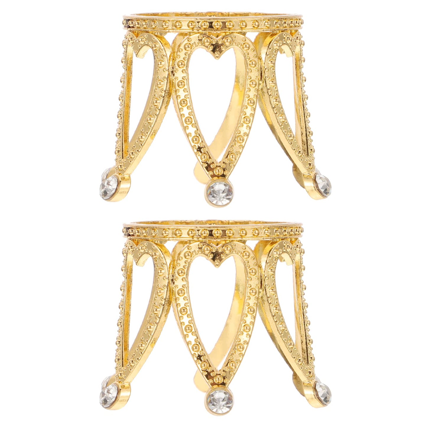 Wakauto 2Pcs Gold Crystal Ball Stand for Display Crystal Sphere Egg Stand Globe Stone Holders Mini Crown Base for 1.57-1.97 Inch Glass Balls Quartz Orb Egg Golden