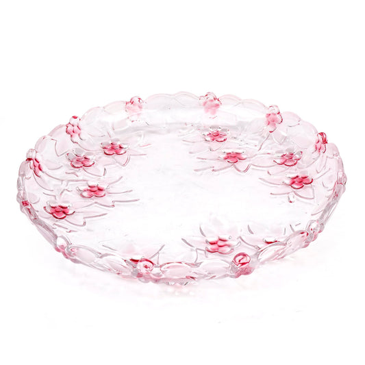 MAGCOLOR Pink plum blossoms shaped Large Decorative Bowl-11.8 inch Diameter, Modern Handicraft Bowls for Home Decor, Decorative Fruit Bowl for Kitchen Counter (Pink plum blossoms)