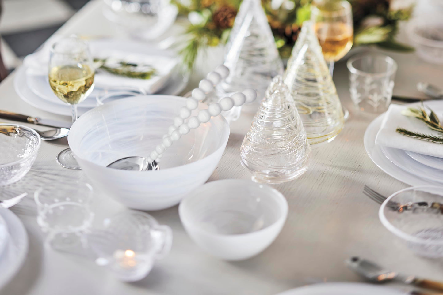MARIPOSA ALABASTER WHITE MEDIUM BOWL| WHITE | ALABASTER | TABLEWARE | BOWLS | GLASS | HANDMADE IN TURKEY