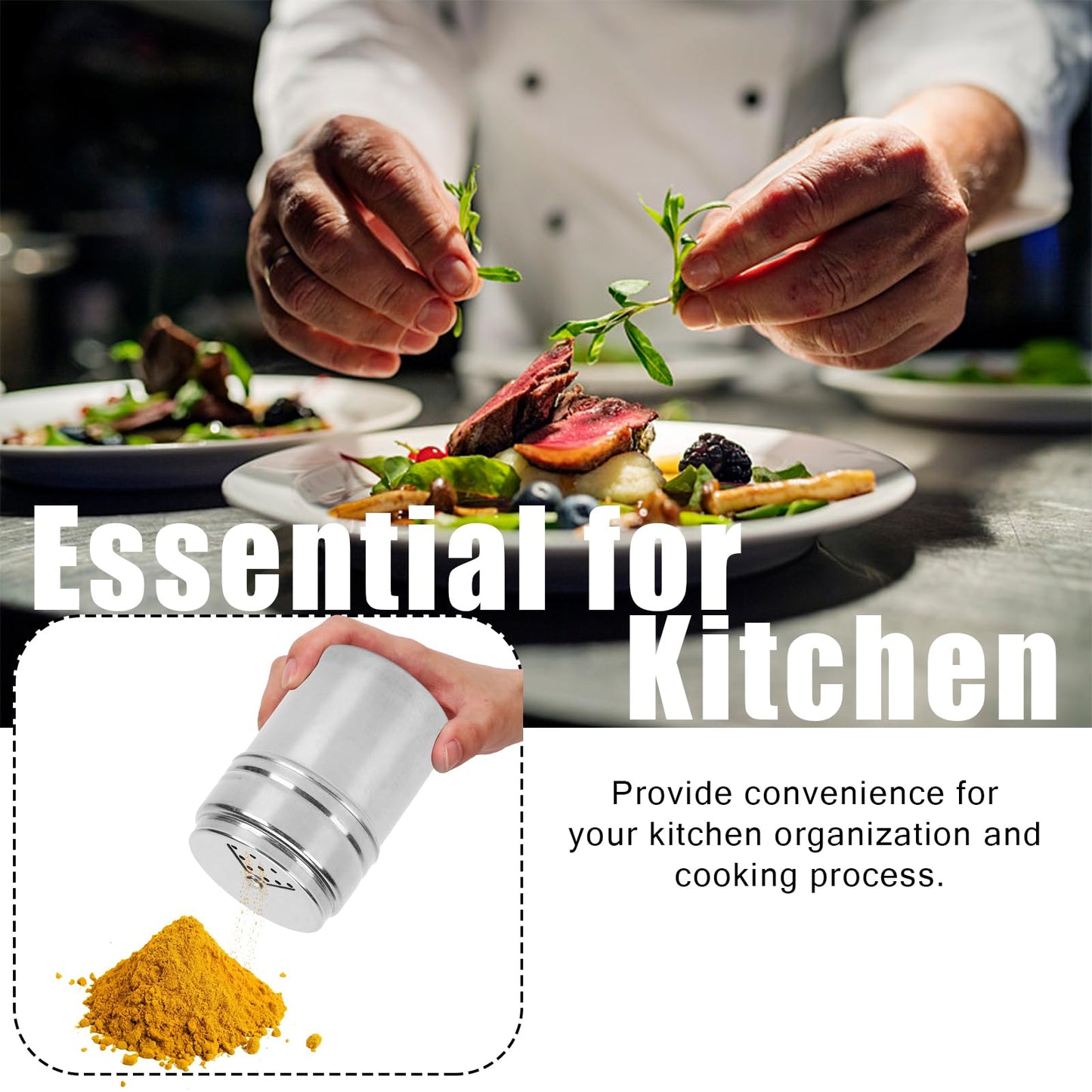 Stainless Steel Portable Seasoning Shaker Mini Salt Pepper Shaker with Sealed Leak proof Swivel Lid Ideal for Camping BBQ Kitchen Traveling with Salt Pepper Chili Sauce