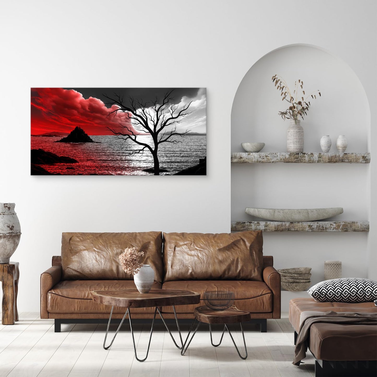 Baisuwallart B0350 The Cloud Tree 1 Panels Modern Giclee Canvas Prints Artwork Abstract Seascape Paintings Reproduction Sea Beach Pictures Printed on Canvas Wall Art for Home Decorations Wall Decor