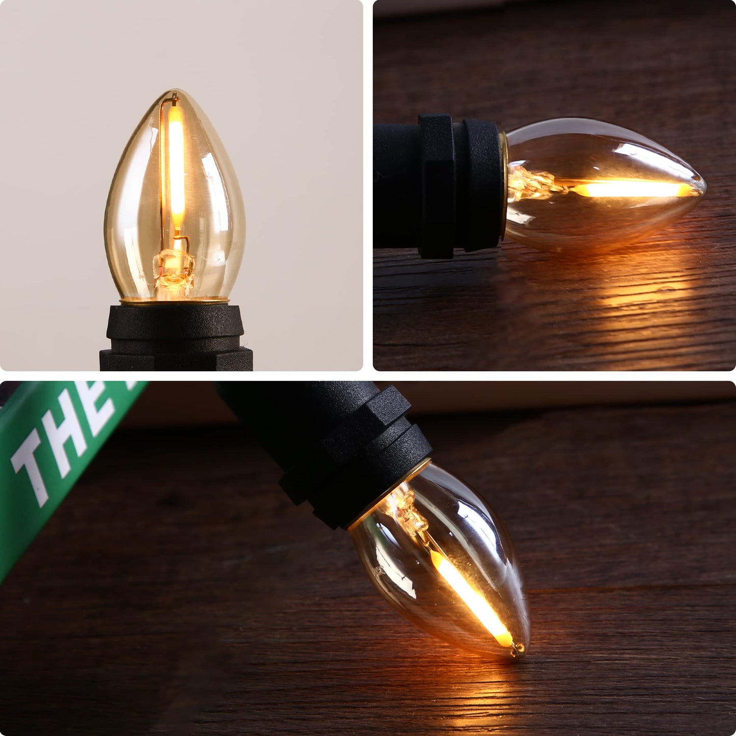 FANNIS 6 Pack C7 LED Night Light Bulbs,E12 Candelabra Base Light Bulb 5 Watt Equivalent, 0.5W 25000 Hours Lightbulb 2200K Amber Warm Replacement Bulbs for Table Lamp Christmas Decoration String Lights