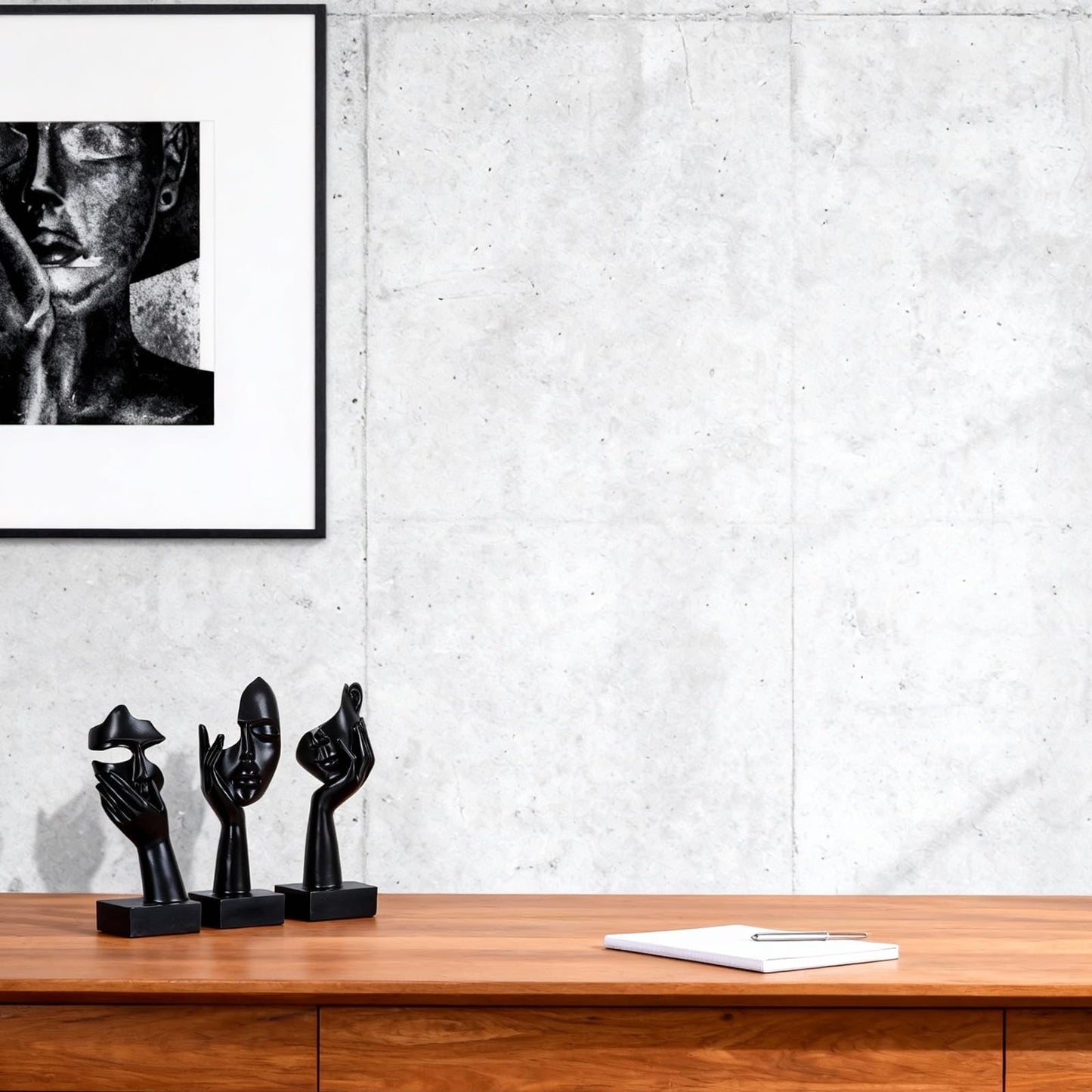 oliruim 3 Pcs Thinker Large Statue Set - Black Art Abstract Home Accent Figurines for Living Room, Bedroom, Shelves, Office Desktop, Coffee Table Decor, Gift for Women (3 Pcs Black, 9")