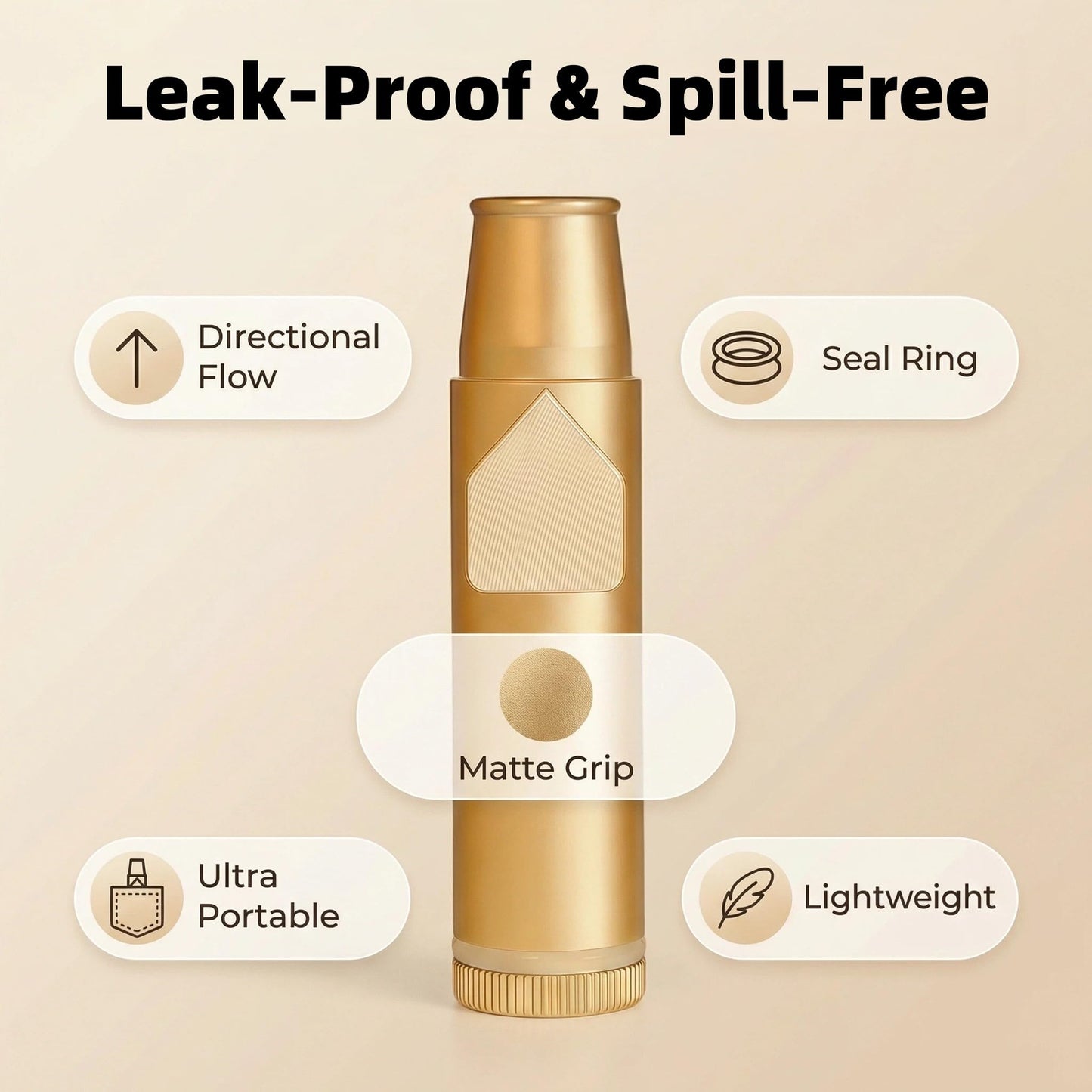 OakMsOik Mini Powder Dispenser with Leak-Proof Silicone Seal | 3-Pack Aluminum Vials | Portable Spice Container with Funnel | Travel-Friendly