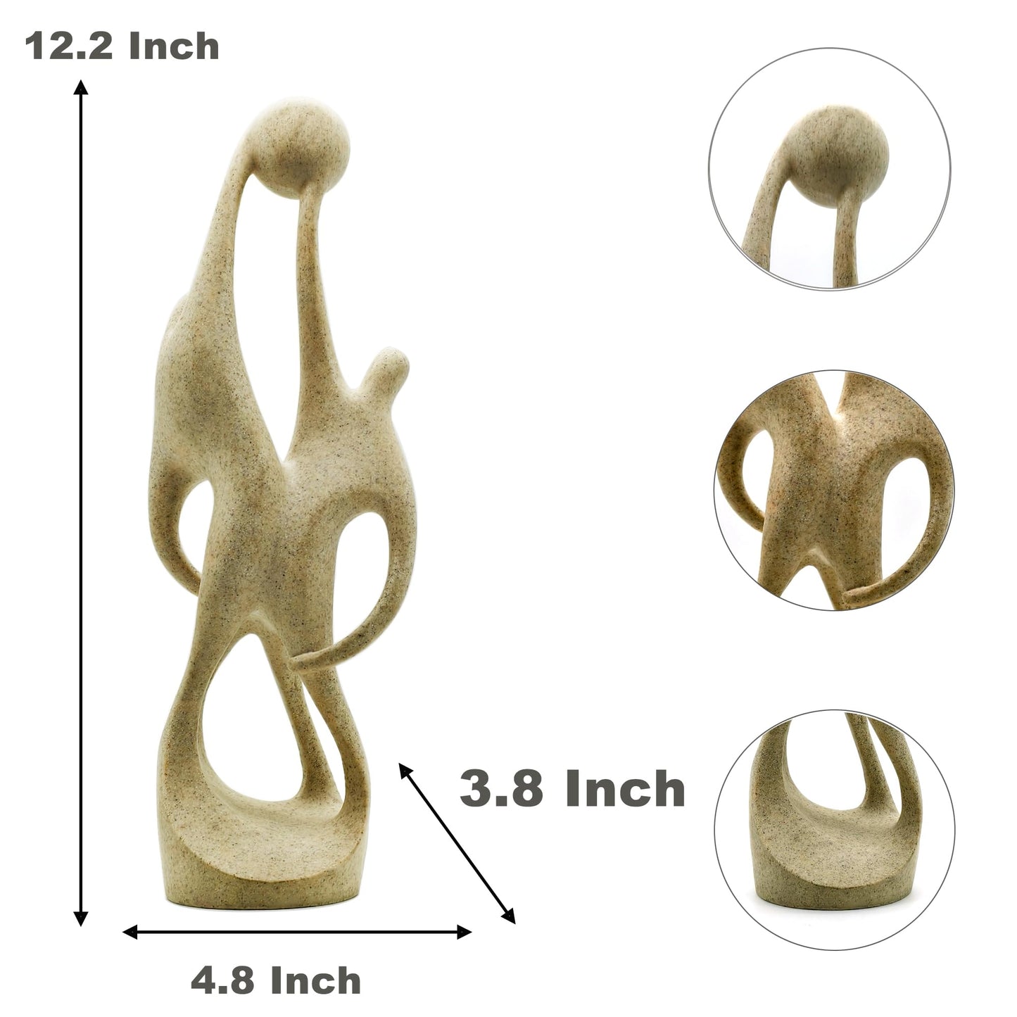 Hmusnwol Modern Statue for Home Decor Abstract Sandstone Resin Sculpture - Table Statues,Office Bookshelf Living Room Desk Decor