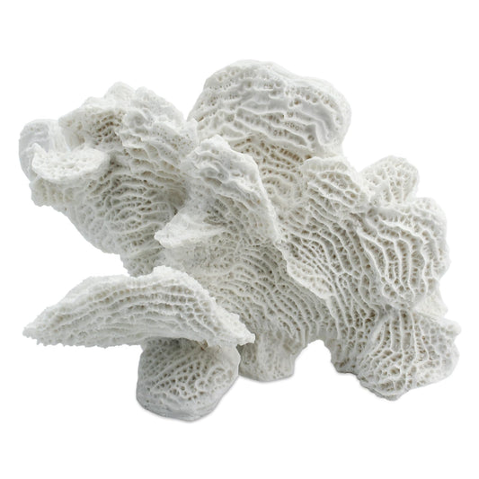 Afadorable Artificial Sea Coral Statue, Coral Sculpture Home Decor Resin Nautical Decor, Coastal Decorations for Home Beach Themed Decor for Party Wedding Room Kitchen Table Shelf (White)