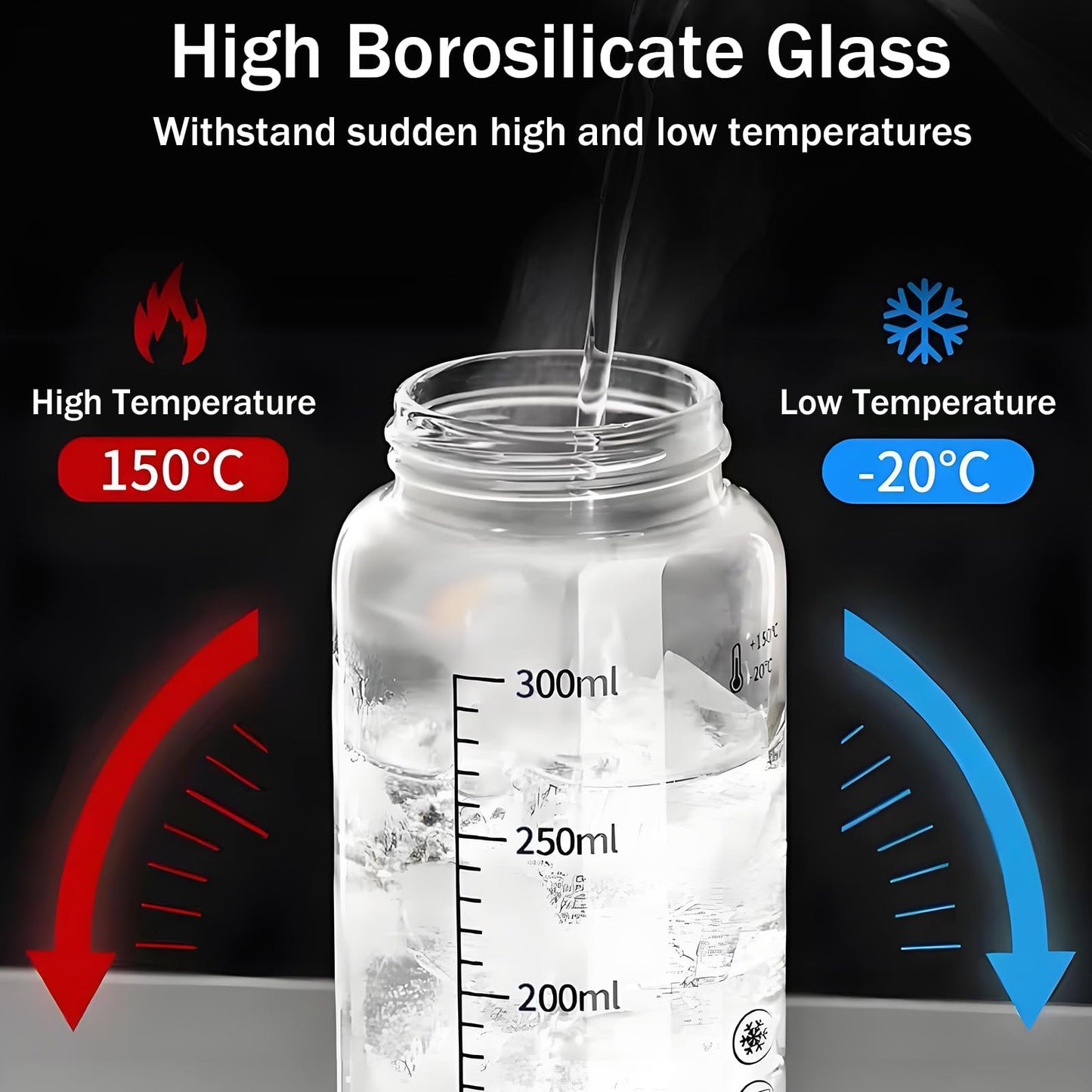 MATIFANER Salt and Pepper Shaker Set, High Borosilicate Glass, Best Stainless Steel Lids，Silicone Inner Cover Easy Adjustable Coarseness,10oz