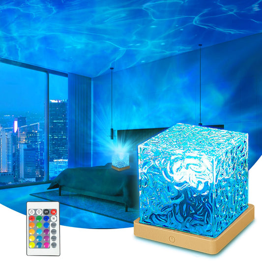 ZLDYPINK Ocean Wave Projector Light, 16 Colors LED Ambient Lighting with Remote Control, Romantic Shower Light for Bedroom Decor, Relaxation Mood Lighting, Living Room, Ceiling Projection