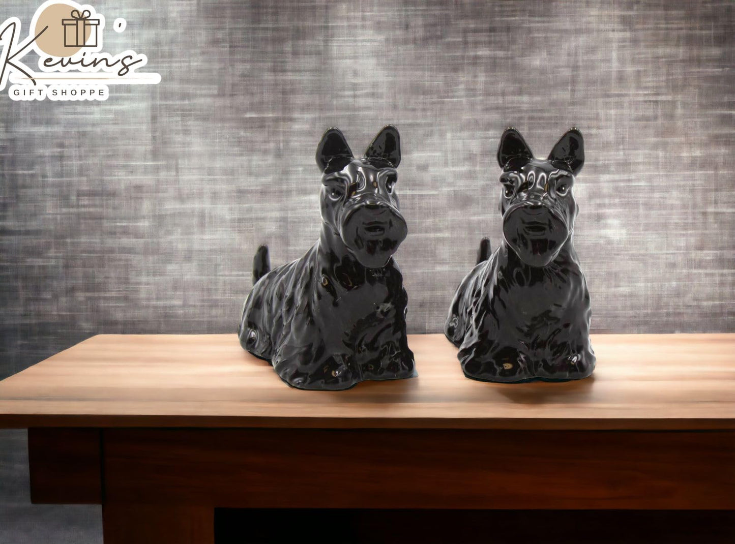 Cosmos Gifts Fine Ceramic Black Scottish Terrier Dog Salt & Pepper Shakers Set, 4" L