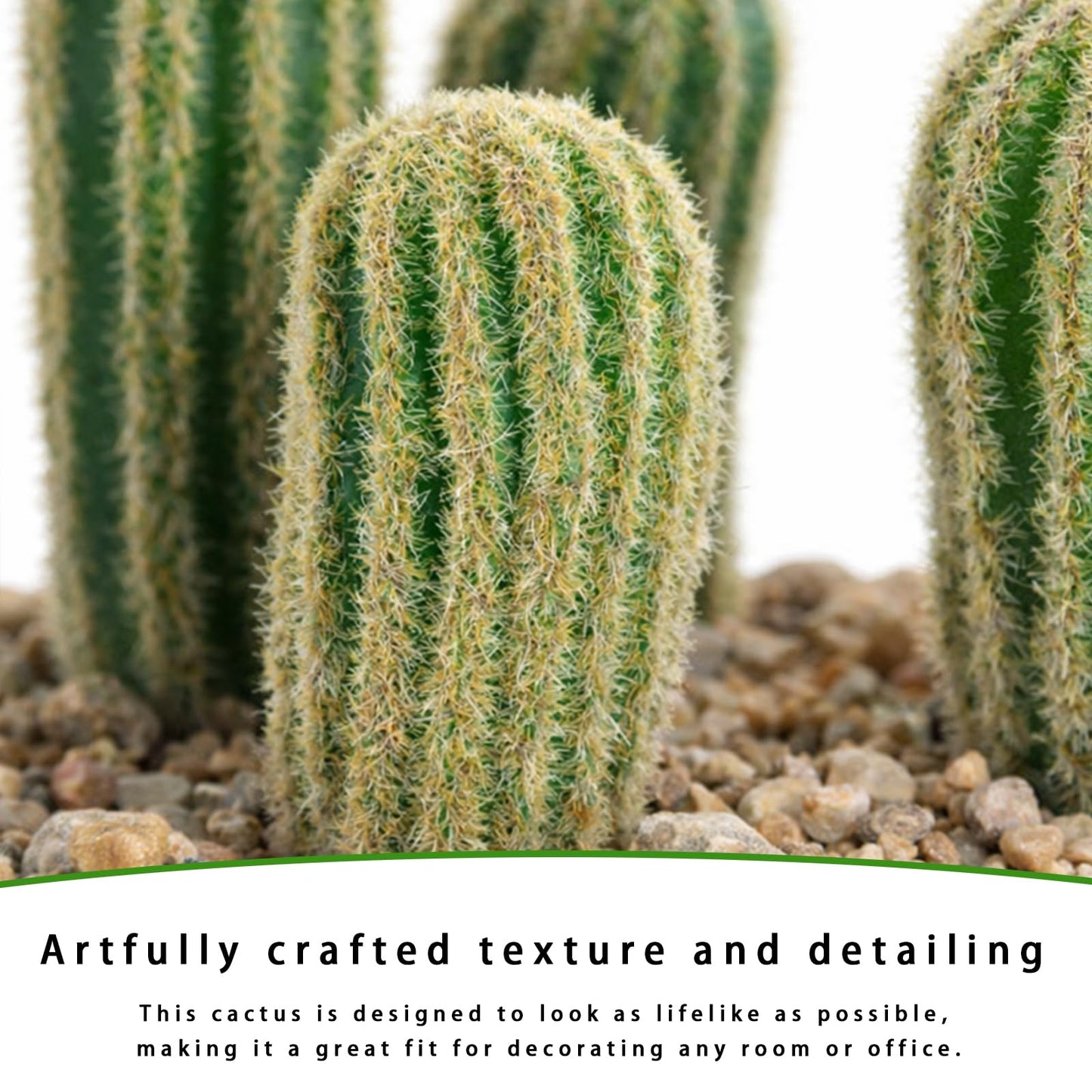 YXGTHGQZ Artificial Cactus Decor Set, 9 Piece Fake Cactus Plants Indoor, 24 Inch Large Faux Potted Cactus with 6 Cactus Picks and 2 Fern Stems