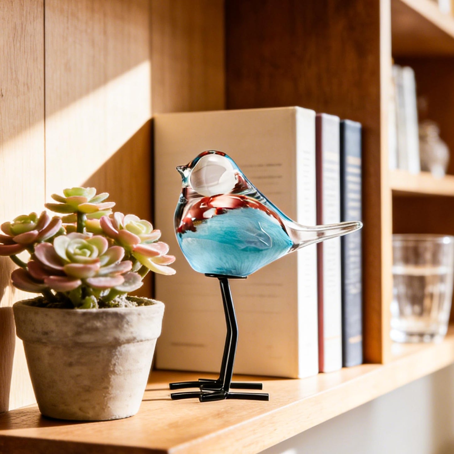 ORRFIDDY Glass Bird Figurines Art Collectible Ornaments Statue Figurines Modern Handmade Sculpture Home Decor