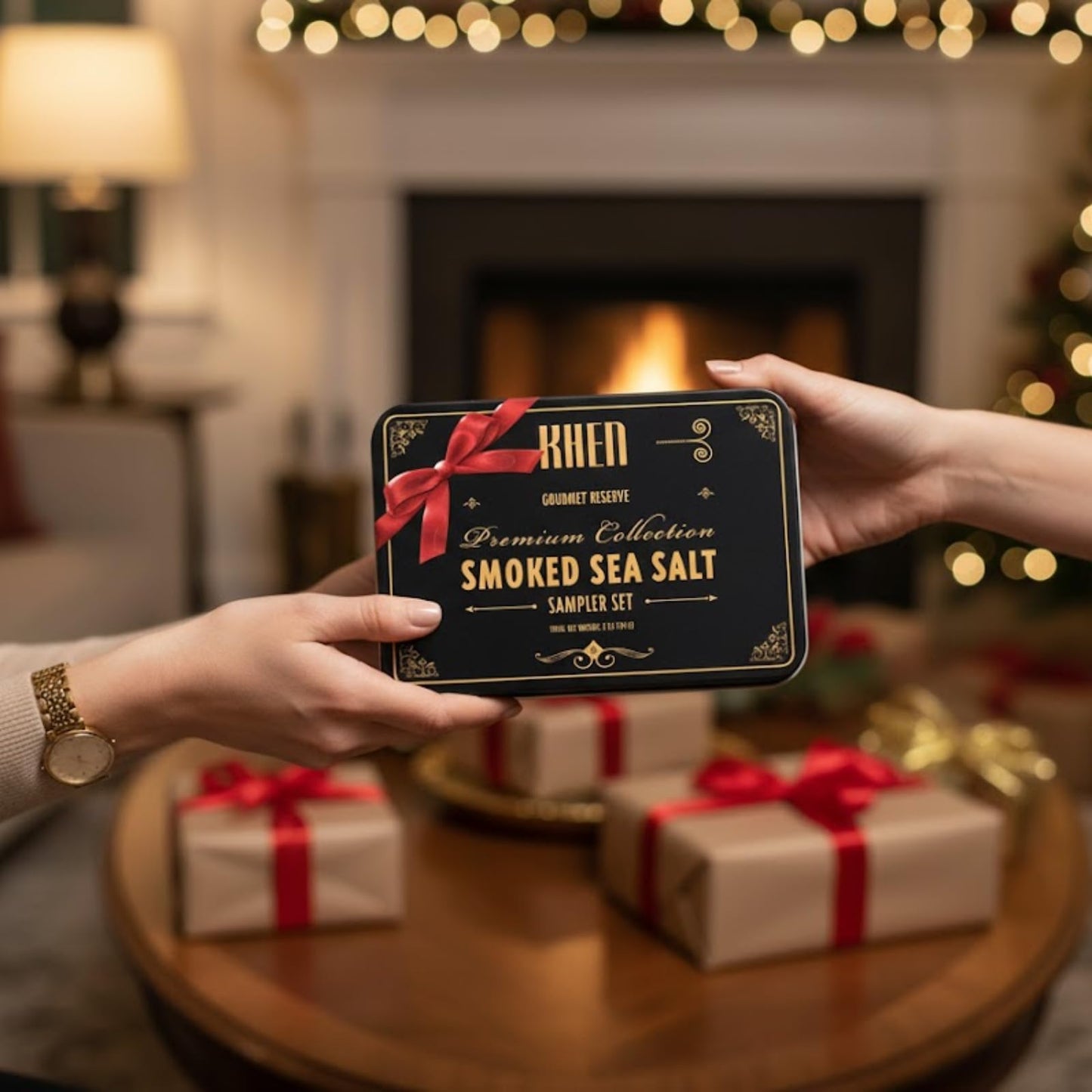 Smoke & Flame Sea Salt Gift Set of 6 – Gourmet Chefs Smoked Finishing Seasoning Variety Pack - Tin Gift Box | Sampler Cooking, Grilling & Baking | Assorted Natural Blends Foodies & Special Occasions