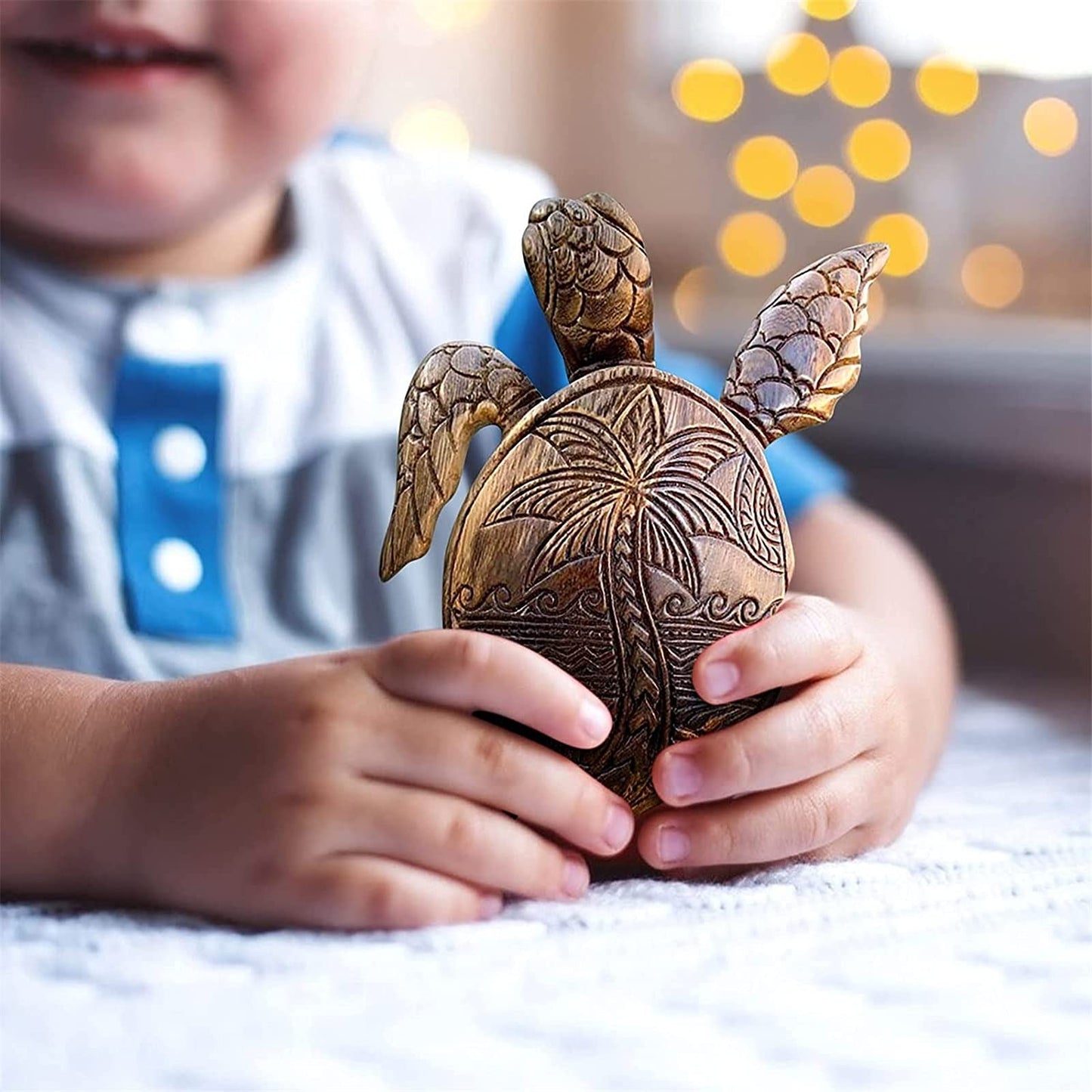 Siluyado Hawaiian Turtle Carving - Ocean Resin Turtle for Bathroom Wall Art, Beach & Restroom