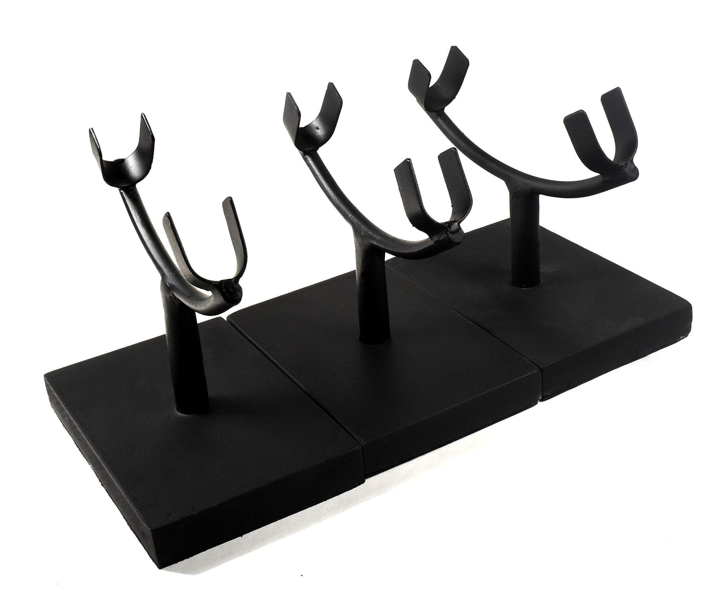 6.2" Display Stand for Slab/Slice/Fossil/Flat Minerals Base for Rocks Minerals and Crystals Black One Arm Two Prong Holder