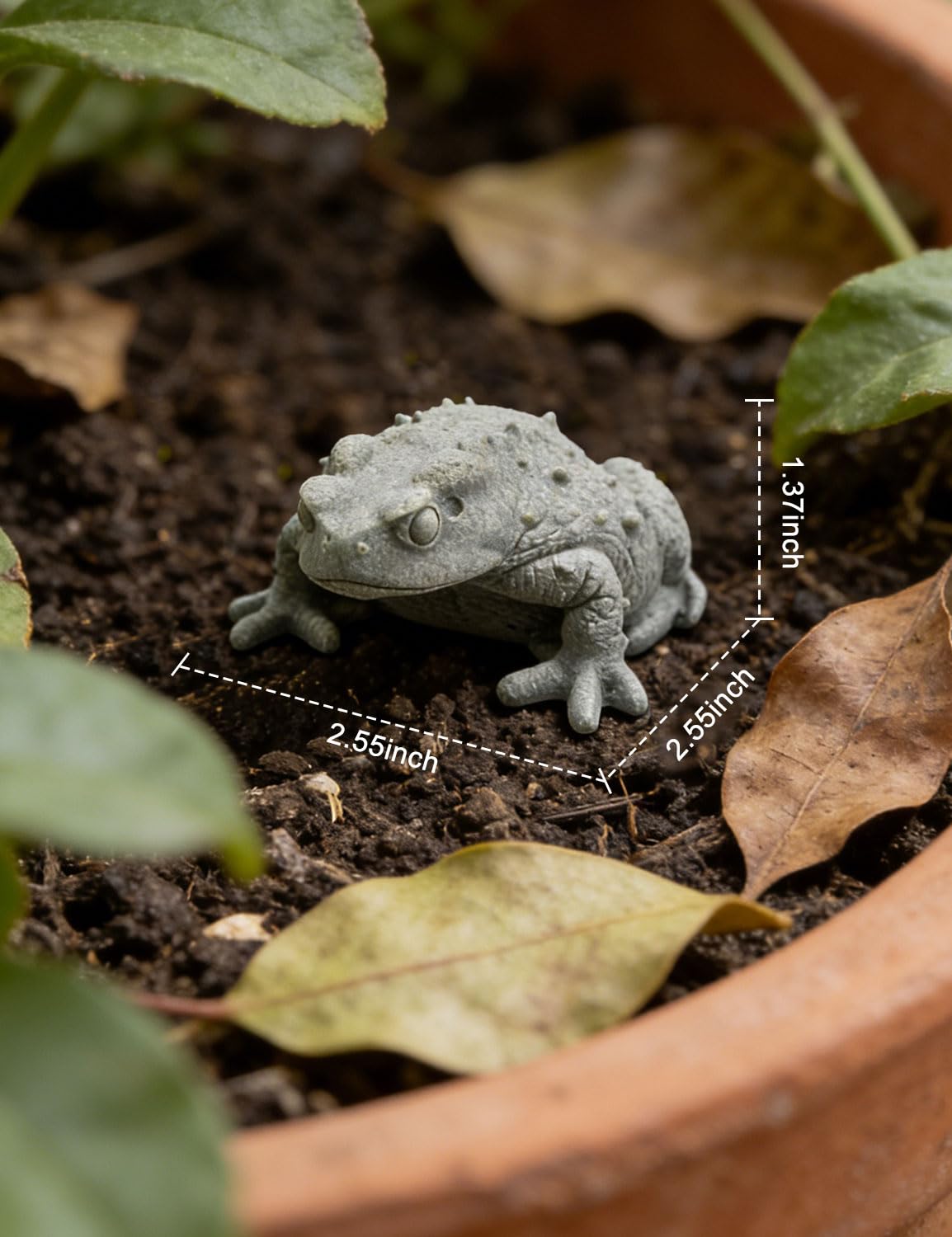 BEIZHAN Realistic Sandstone Toad Statue, Decor for Garden, Aquarium, Terrarium & Feng Shui Good Luck Charm