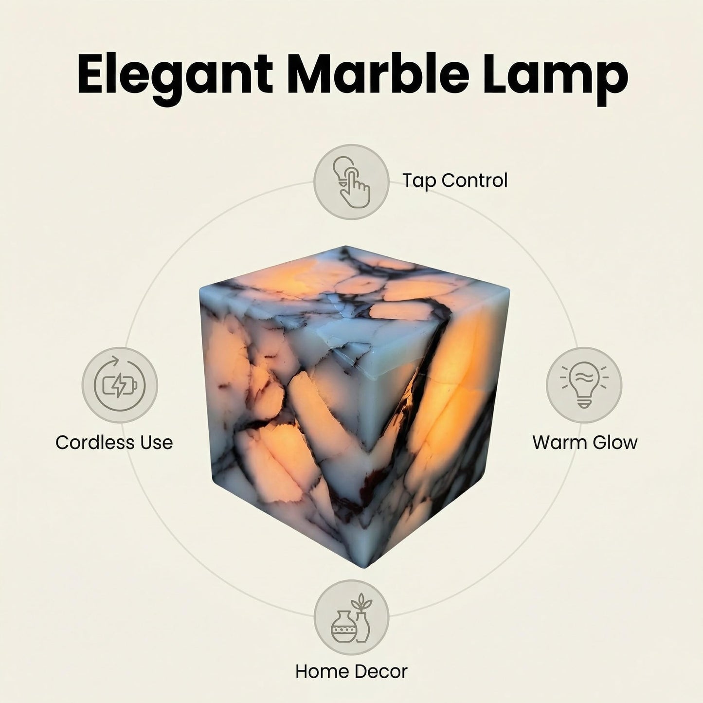 Marble Lamp Nature Marble Table Lamp Rechargeable Tap Light Cordless Night Light Touch Bedside Table Lamps for Bedroom Small Ambient Lamps for Home Decor Living Room Desk Decor (Calacatta Purple)