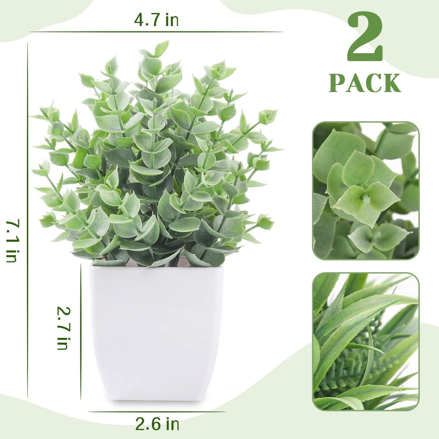 Der Rose Bundle of 2 Pack Fake Hanging Plants and 2 Pack Small Fake Plants for Black Boho Bathroom Wall Decor
