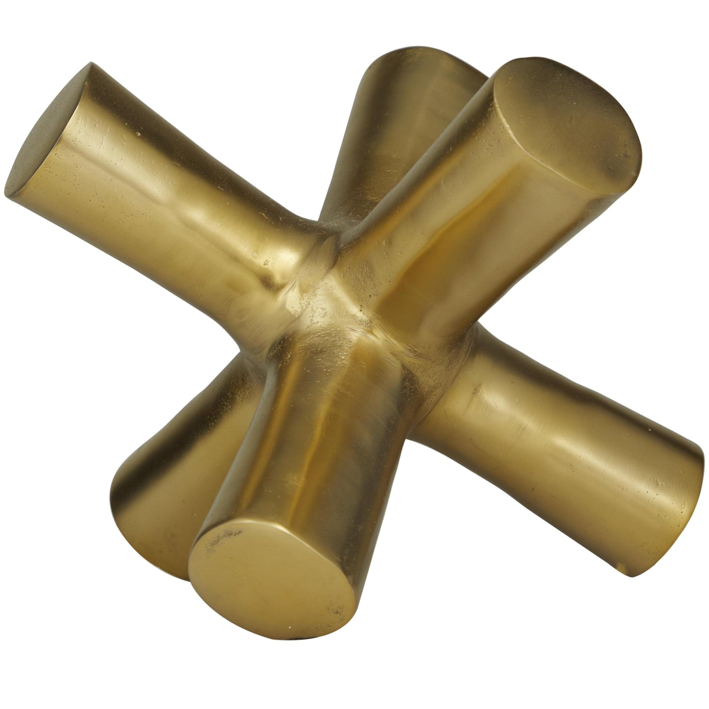Deco 79 Aluminum Metal Abstract Decorative Sculpture Jack Home Decor Statue, Accent Figurine 8" x 9" x 7", Gold