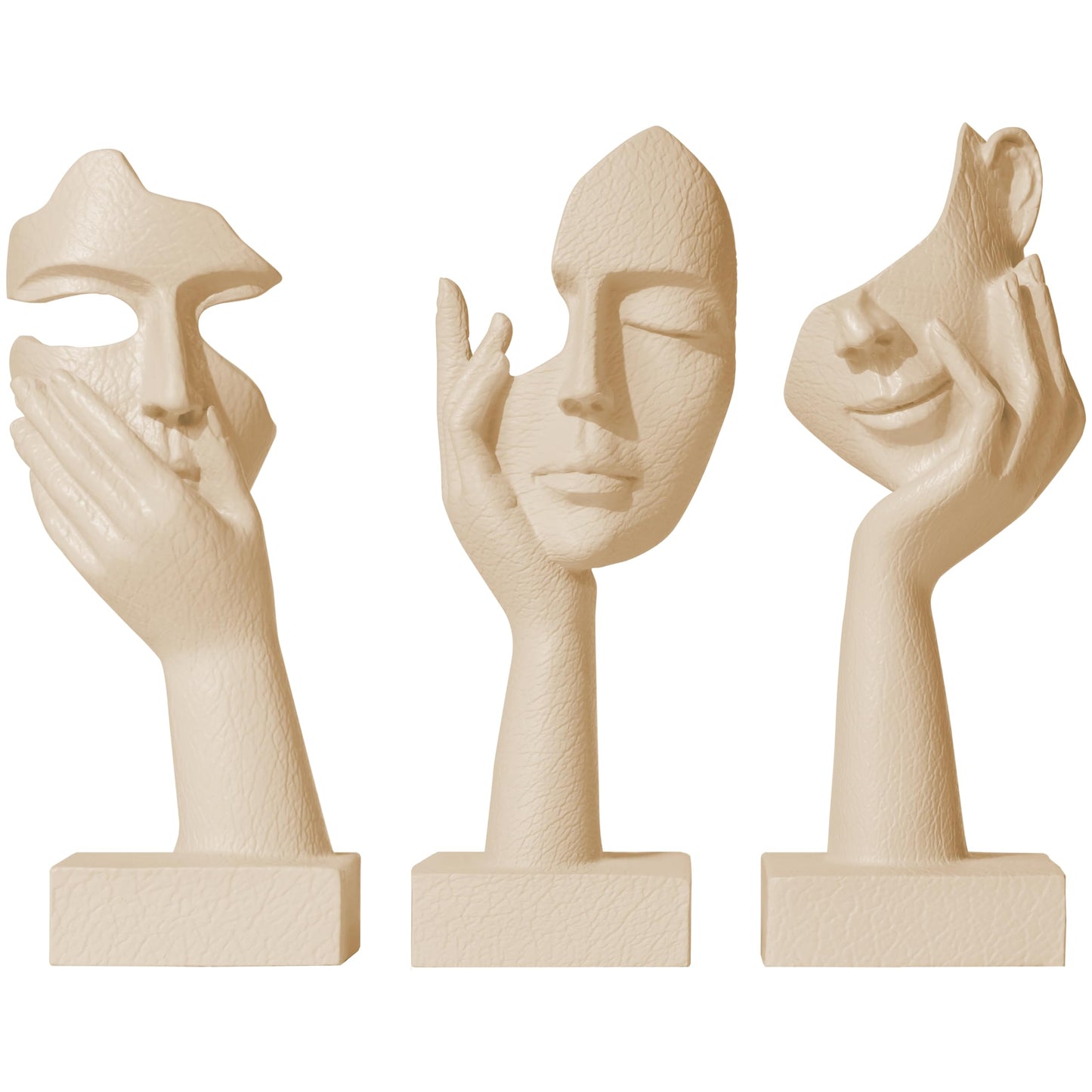 Aris & Juno 3 Pcs Thinker Statue Set - Abstract Sculpture Home Decor for Living Room, Office Desktop, and Room Decor - Adorable Resin Figurines for Shelves, Coffee Tables and TV Stand, Gift for Women