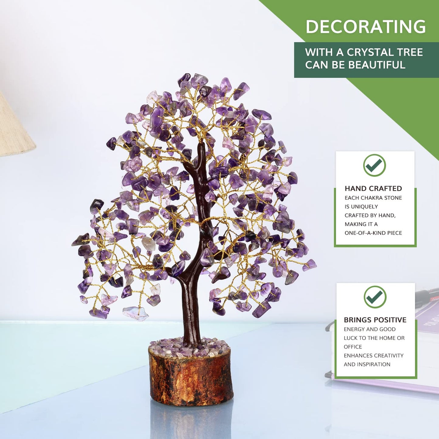 Amethyst Crystal Tree, Healing Crystals And Gemstones, Crystal Gifts For Women, Feng Shui Gemstone Tree Of Life, Gem Stones Home Decor, Living Room Accessories Amethyst Gifts, Good Luck Gifts