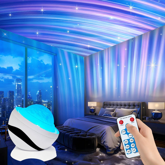 JIWYJOT 3 in 1 Light Projector for Room Decor Aesthetic, Northern Lights Projector, Ocean Lamp & Galaxy Projector for Bedroom Decor, Valentine's Day Gifts for Adults Teen Girl Gifts Ambient Lighting