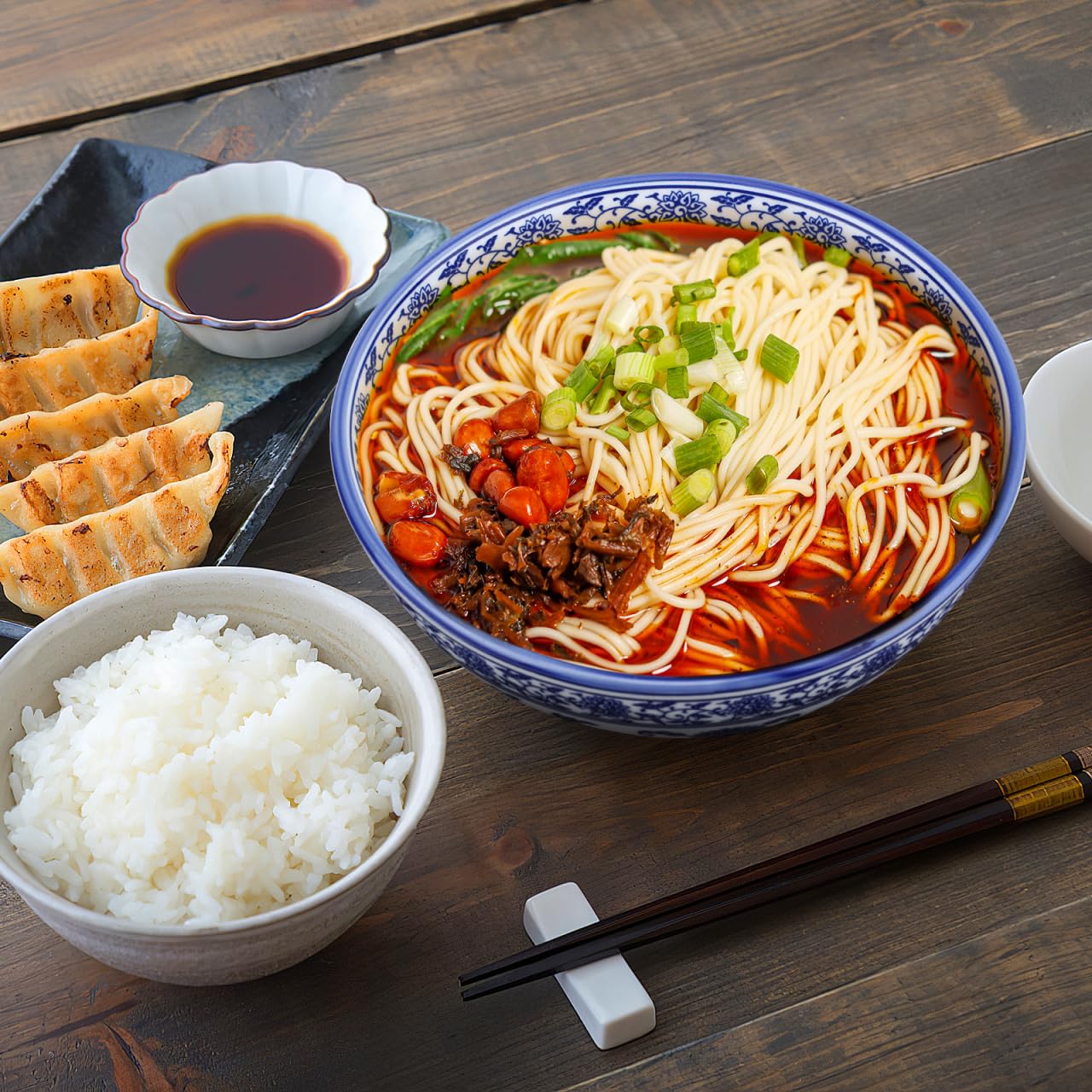 Kichvoe Blue White Porcelain Bowl 6.88 Inch Chinese Style Ceramic Soup Bowl for Rice Noodles Salads Home Kitchen Dinnerware