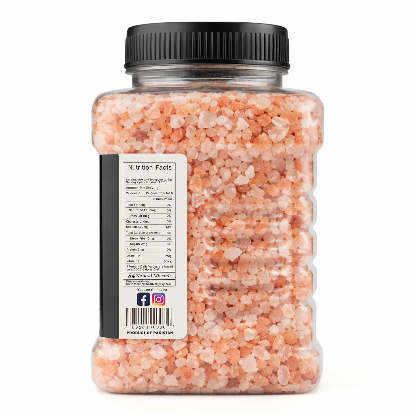 The Original Salt Company Pink Himalayan Salt, 100% organic, kosher, coarse, and gluten-free. Perfect for cooking, seasoning, and enhancing dishes with its mild, mineral-rich flavor. (5 LB Plastic Container, Coarse Pink Himalayan Salt)
