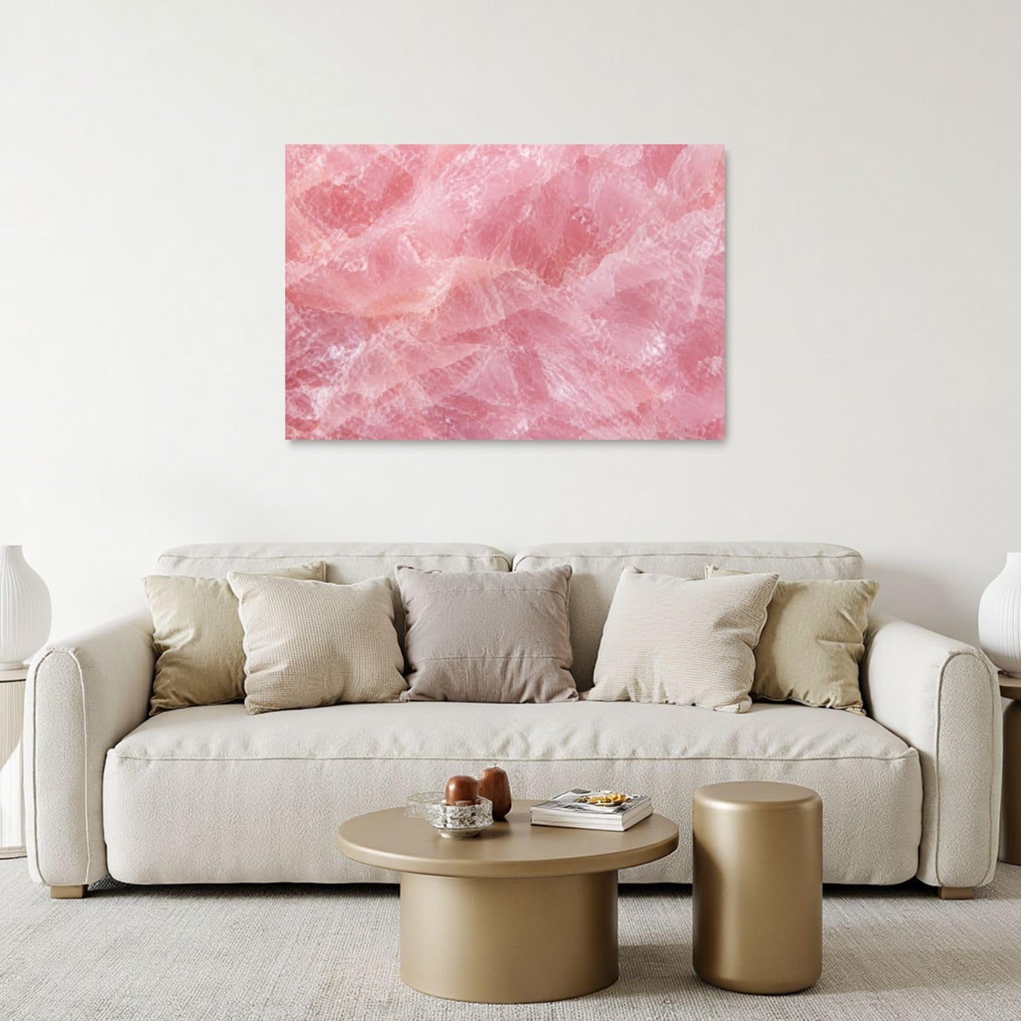 Canvas Wall Art Prints Himalayan pink salt rock from whole solid crystal block Large Framed Artwork Wall Paintings Pictures Posters 24"x36" Home Decor for Living Room Office Bedroom