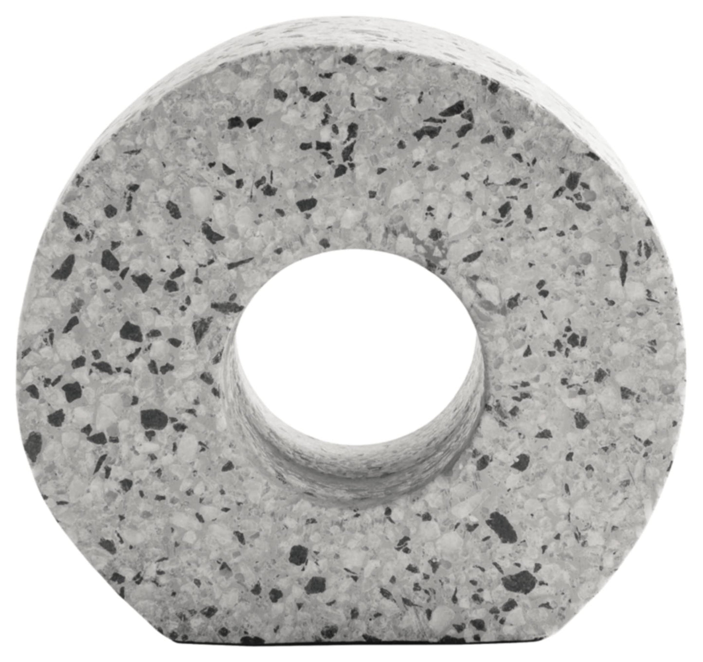 Signature Design by Ashley Setehen Round Cement Sculpture, White & Black Speckled