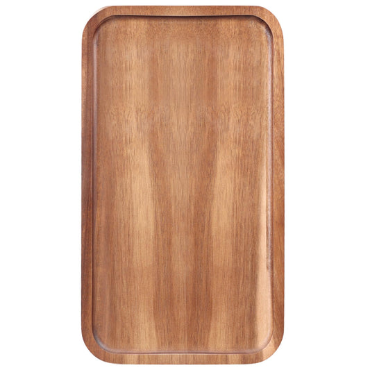 Medium Acacia Wood Serving Trays Long Charcuterie Boards Wood Snack Platter Rectangular Cookie Appetizer Plates Serving Cheese Board Rectangle Kitchen Dinner Platters for Food Dish Cake Dessert Tray