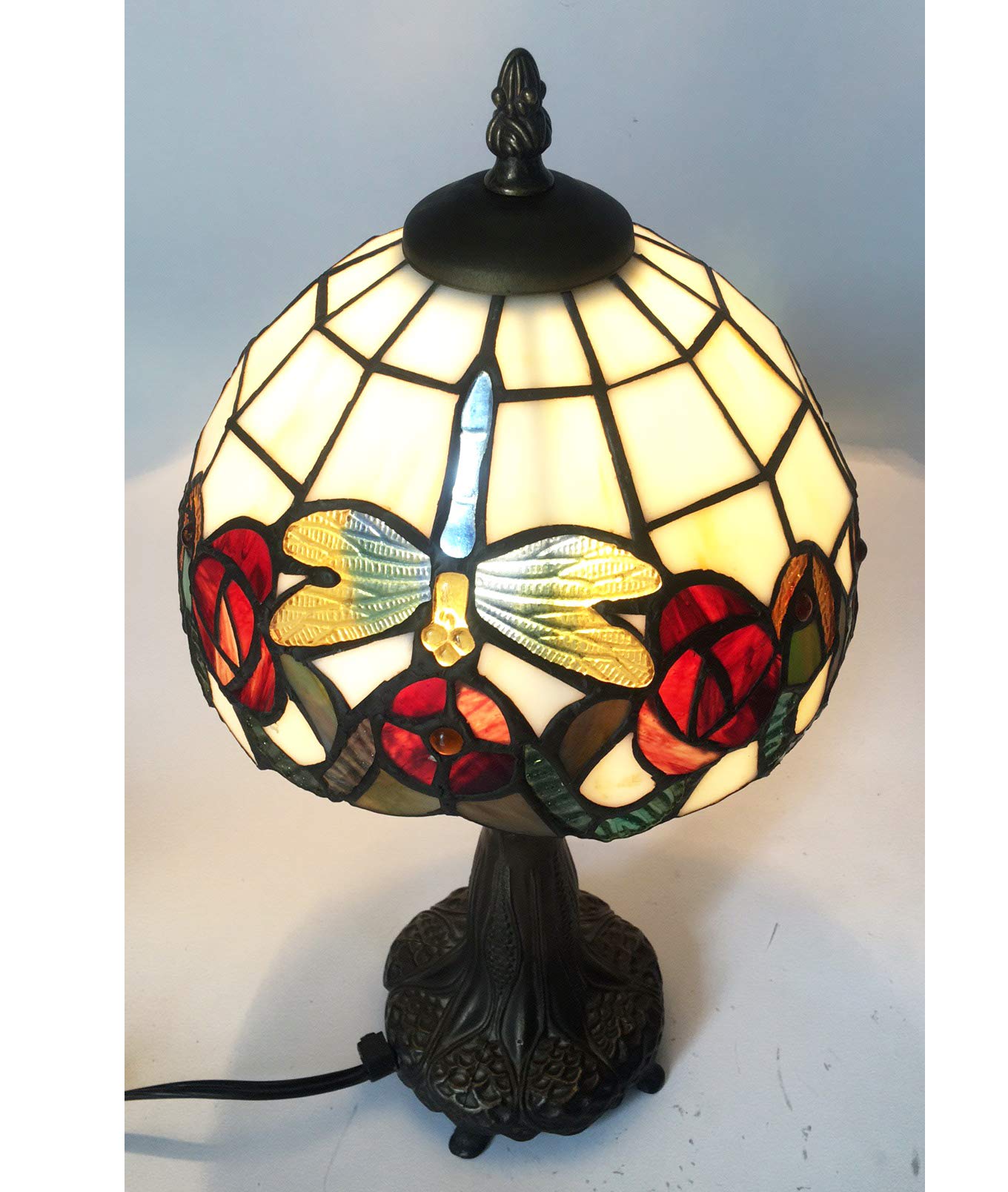 Tiffany lamp dragonfly HMJ8029 Stained Glass Roses 、Tiffany style 8" table lamp dragonfly