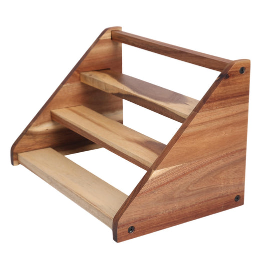 Ninebendstreams Acacia Wooden Spice Rack Organizer for Cabinet Wood Spice Shelf Organizer for Kitchen Pantry Storage Organizer 3 Tier Countertop
