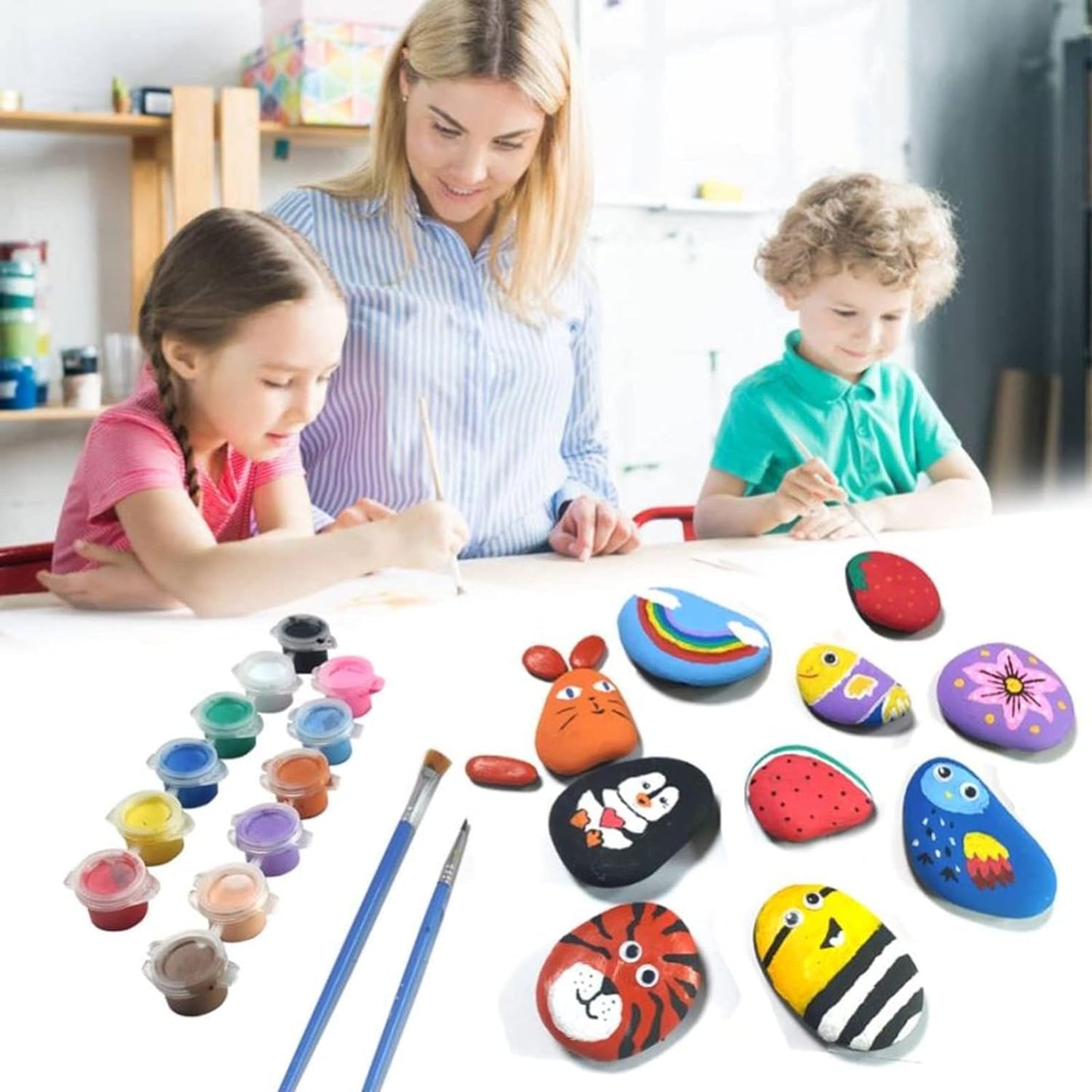 Lifetop 50PCS Painting Rocks, DIY Rocks Flat & Smooth Kindness Rocks for Arts, Crafts, Decoration, Small Rocks for Painting, Diameter Around 1.5-2.0 inch ，Hand Picked for Painting Rocks…