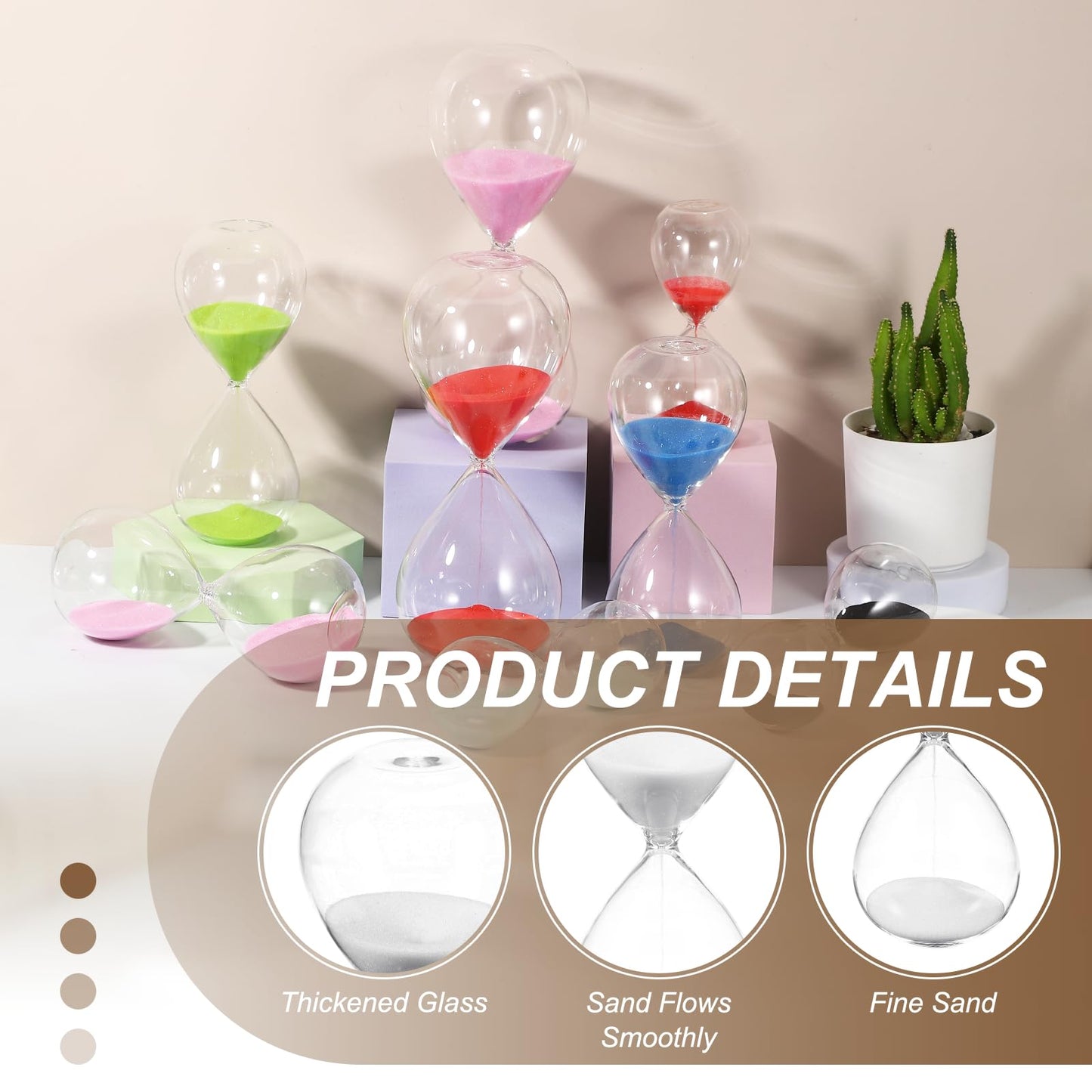 PATIKIL 45 Minutes Sand Timer, Sand Watch Hour Glass Sandglass Timer Clock for Living Room Home Office Restaurant Decoration, White